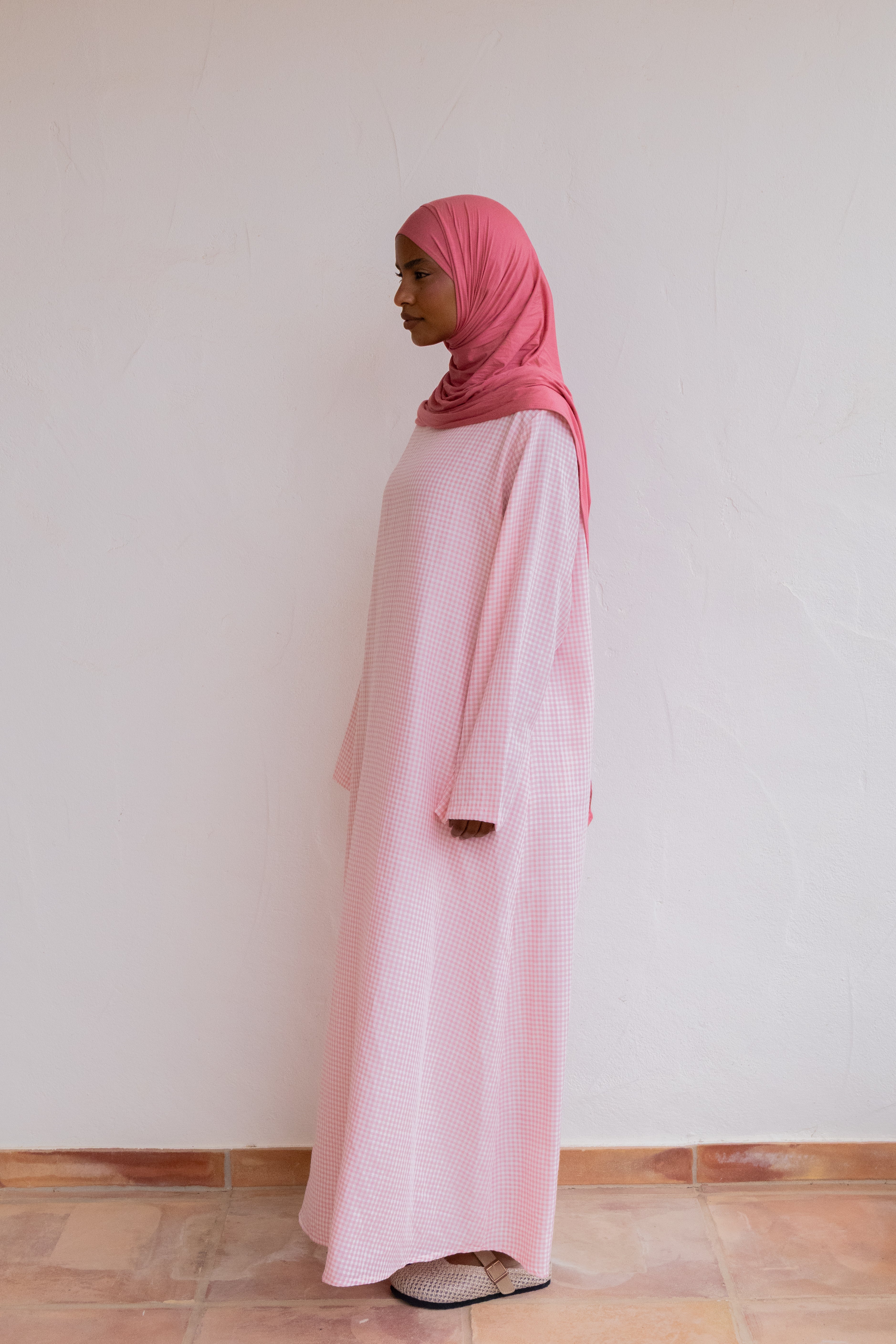 Robe simple vichy - Rose