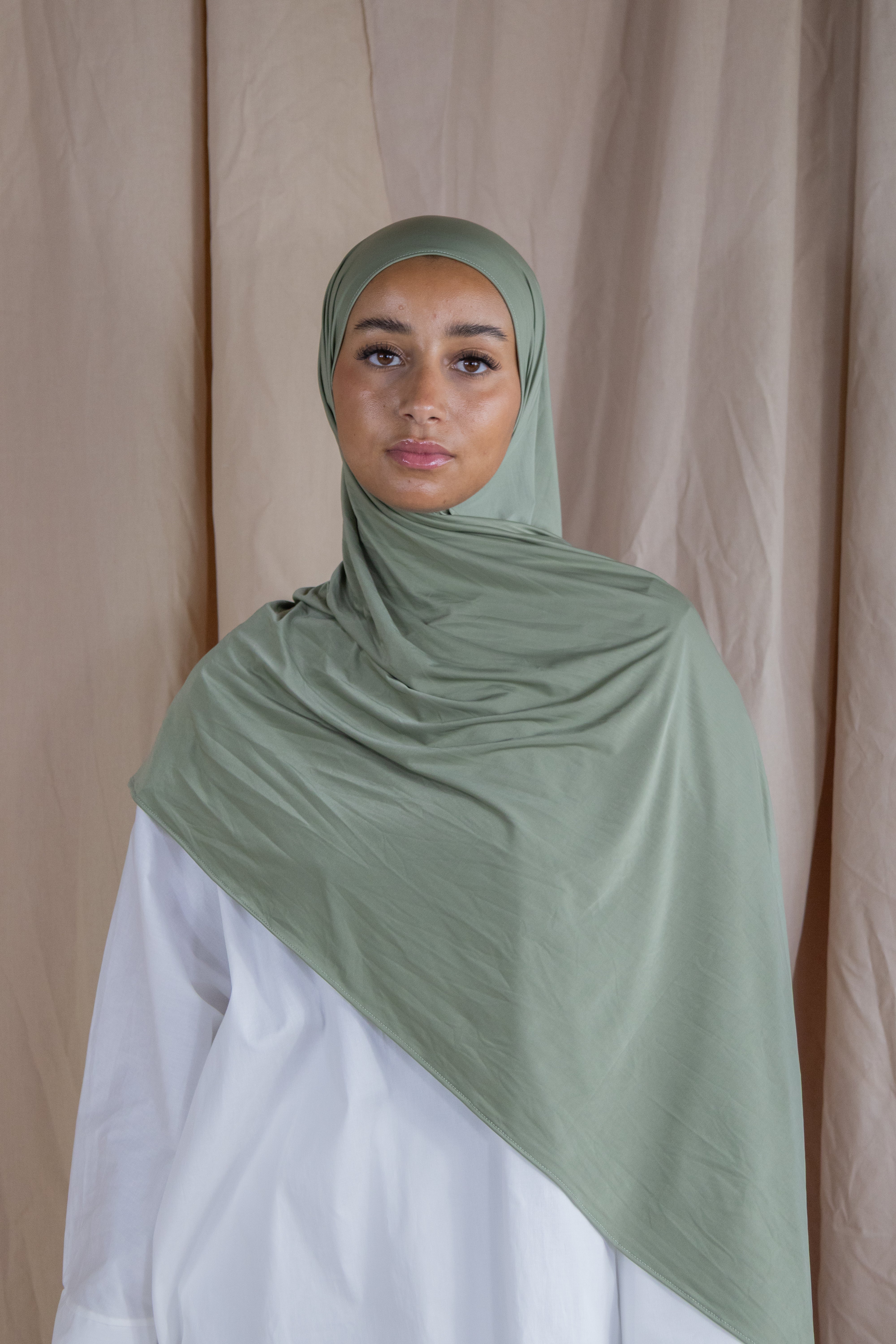 Hijab en jersey fluide - Moss