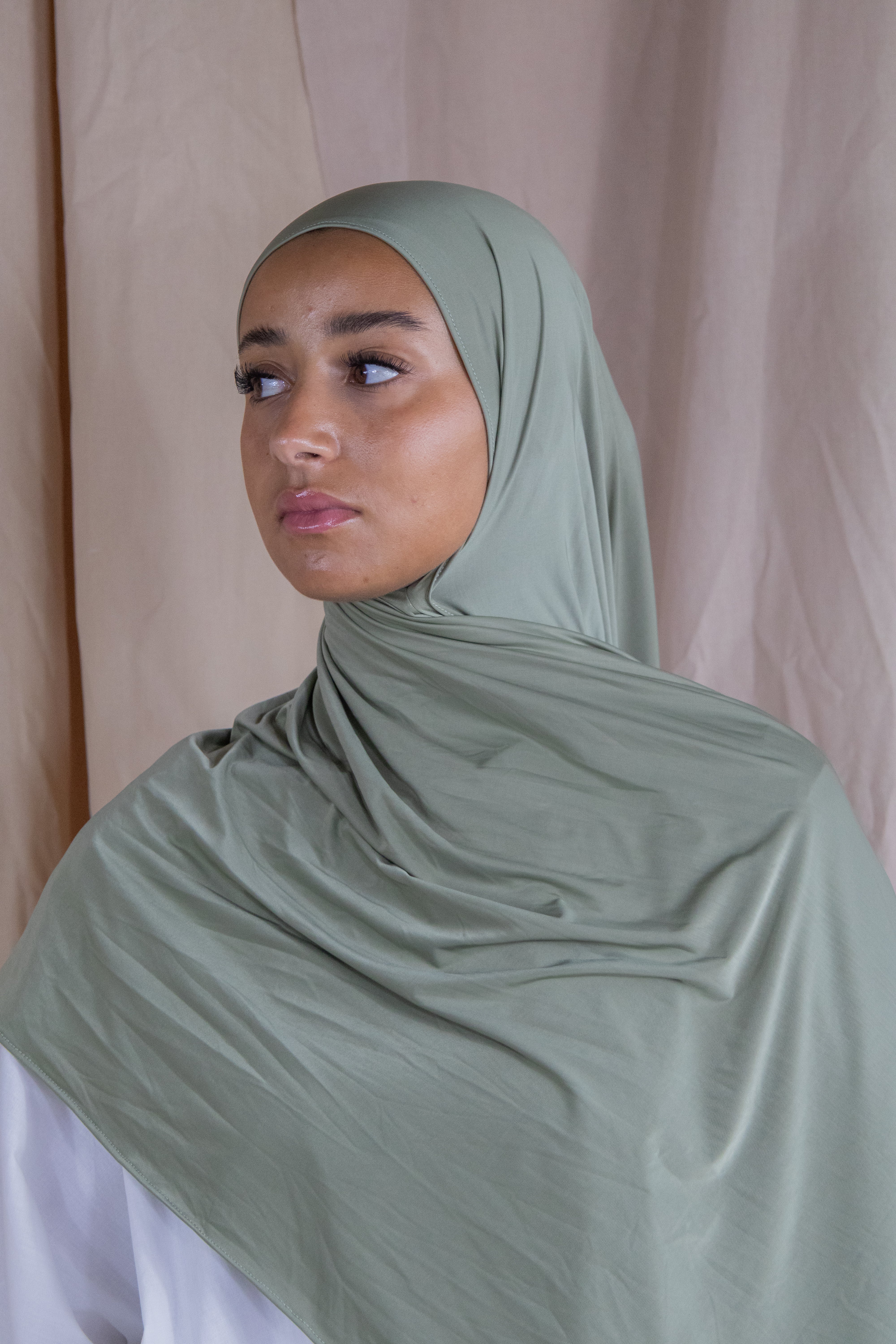Hijab en jersey fluide - Moss