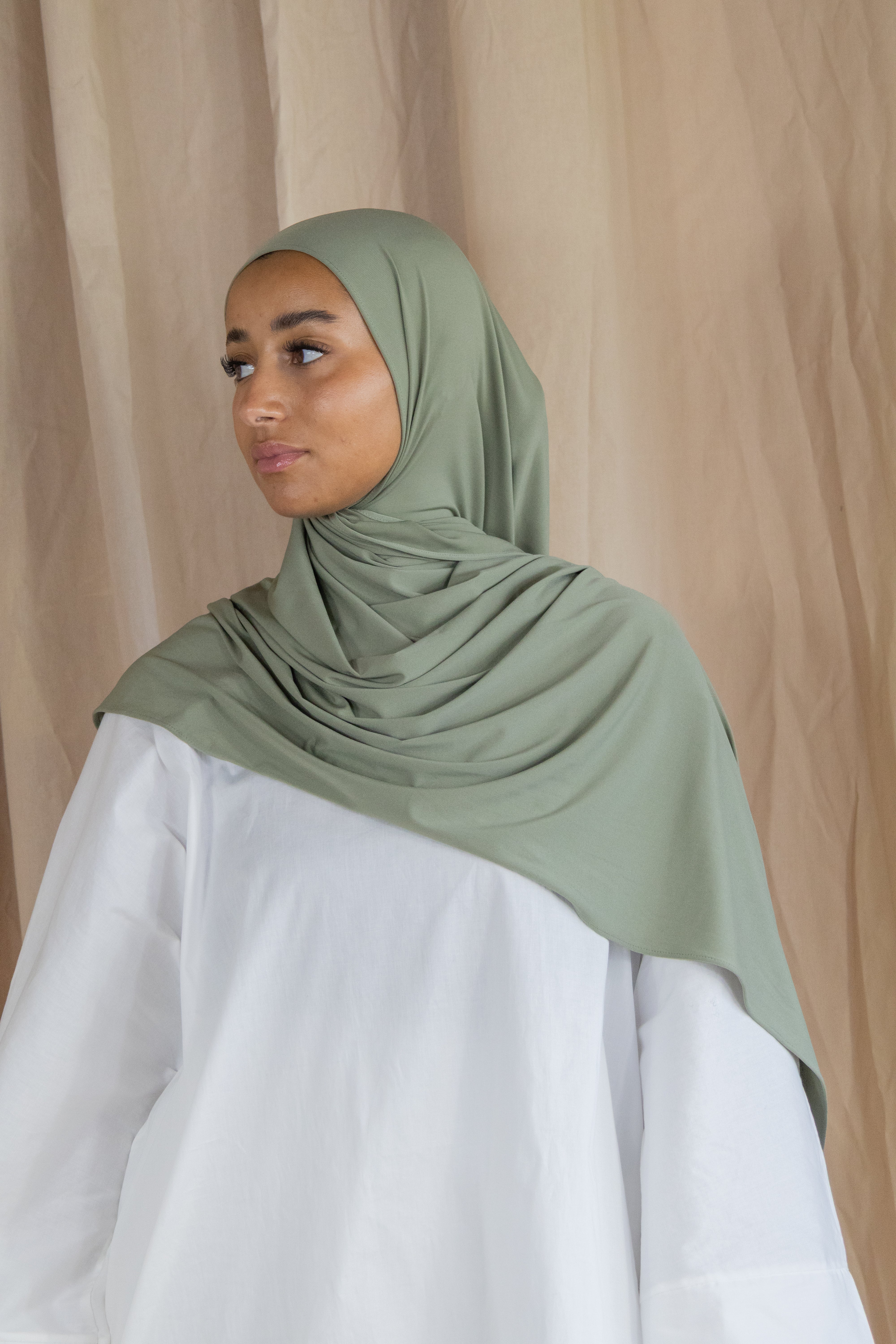 Hijab en jersey premium - Moss