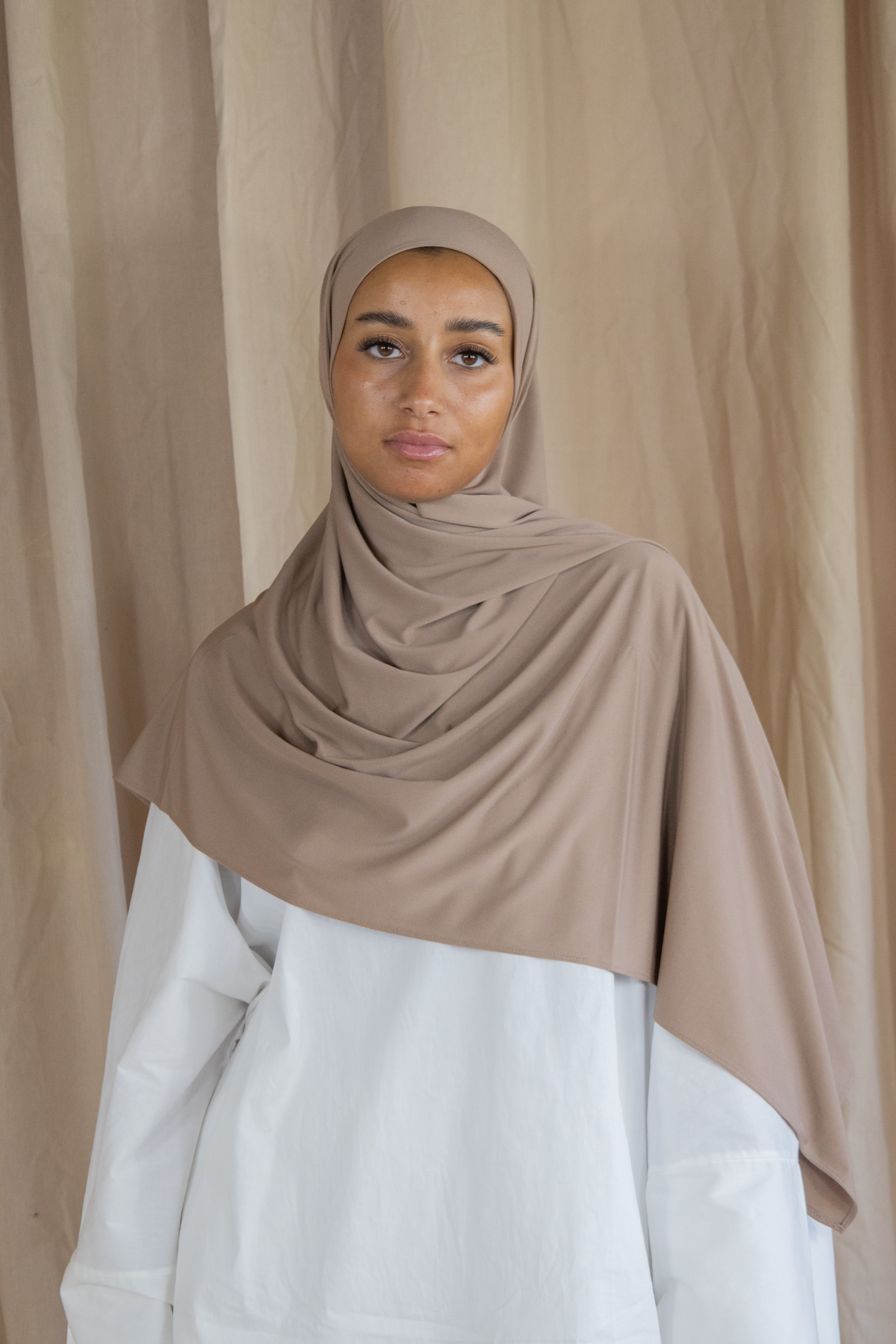 Hijab en jersey premium - Mocha