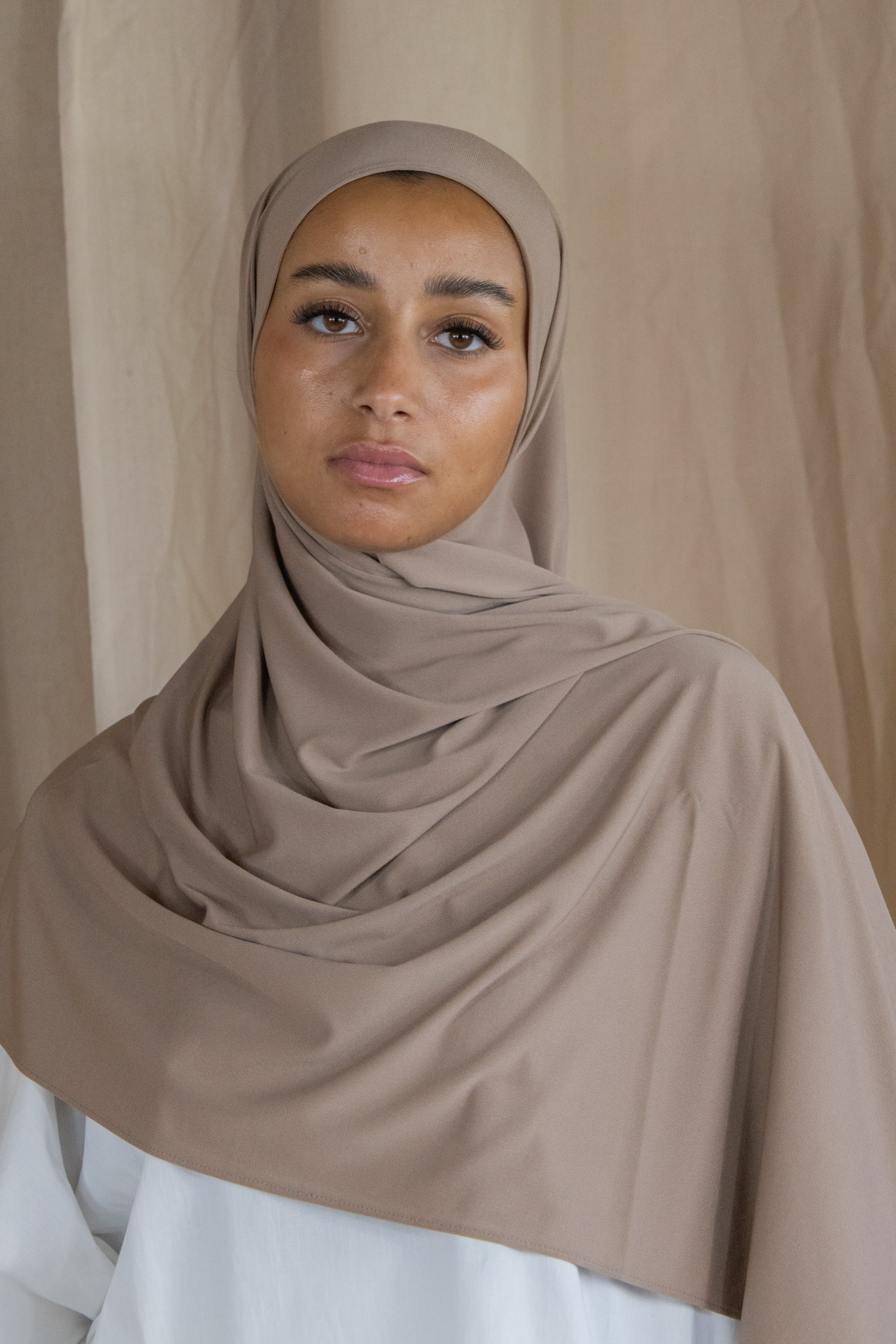 Hijab en jersey premium - Mocha