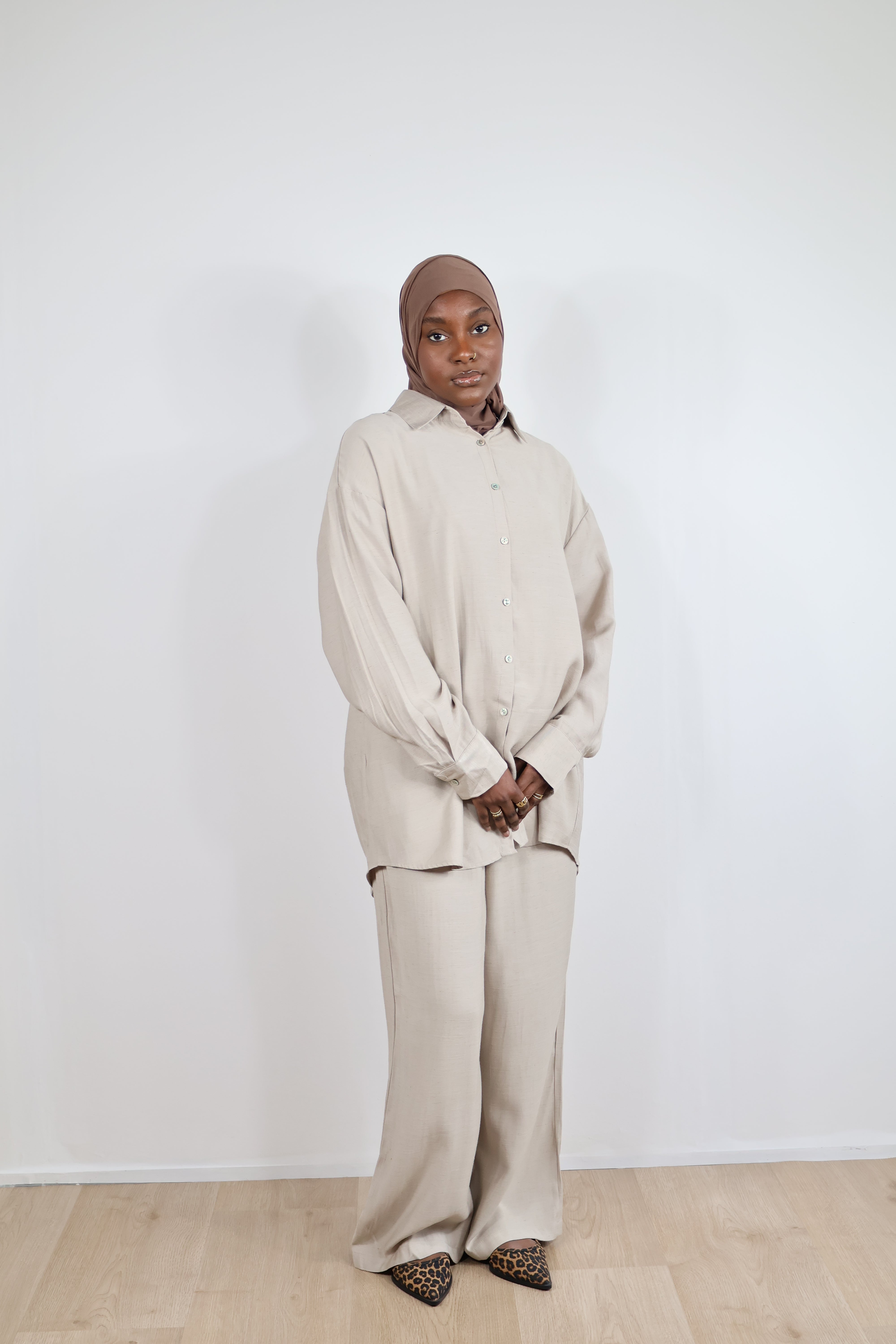 Ensemble fluide viscose - Taupe