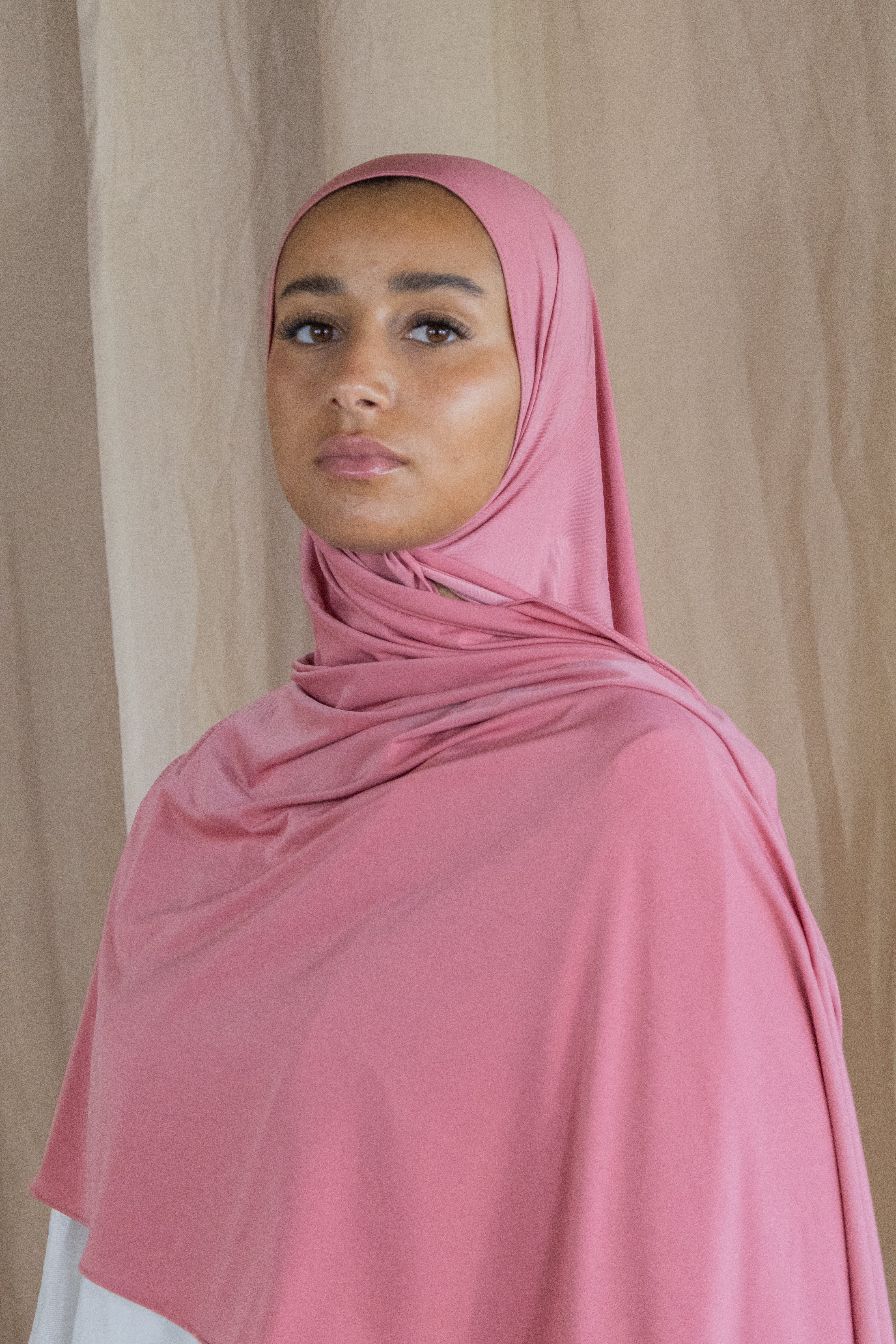 Hijab en jersey fluide - Sorbet