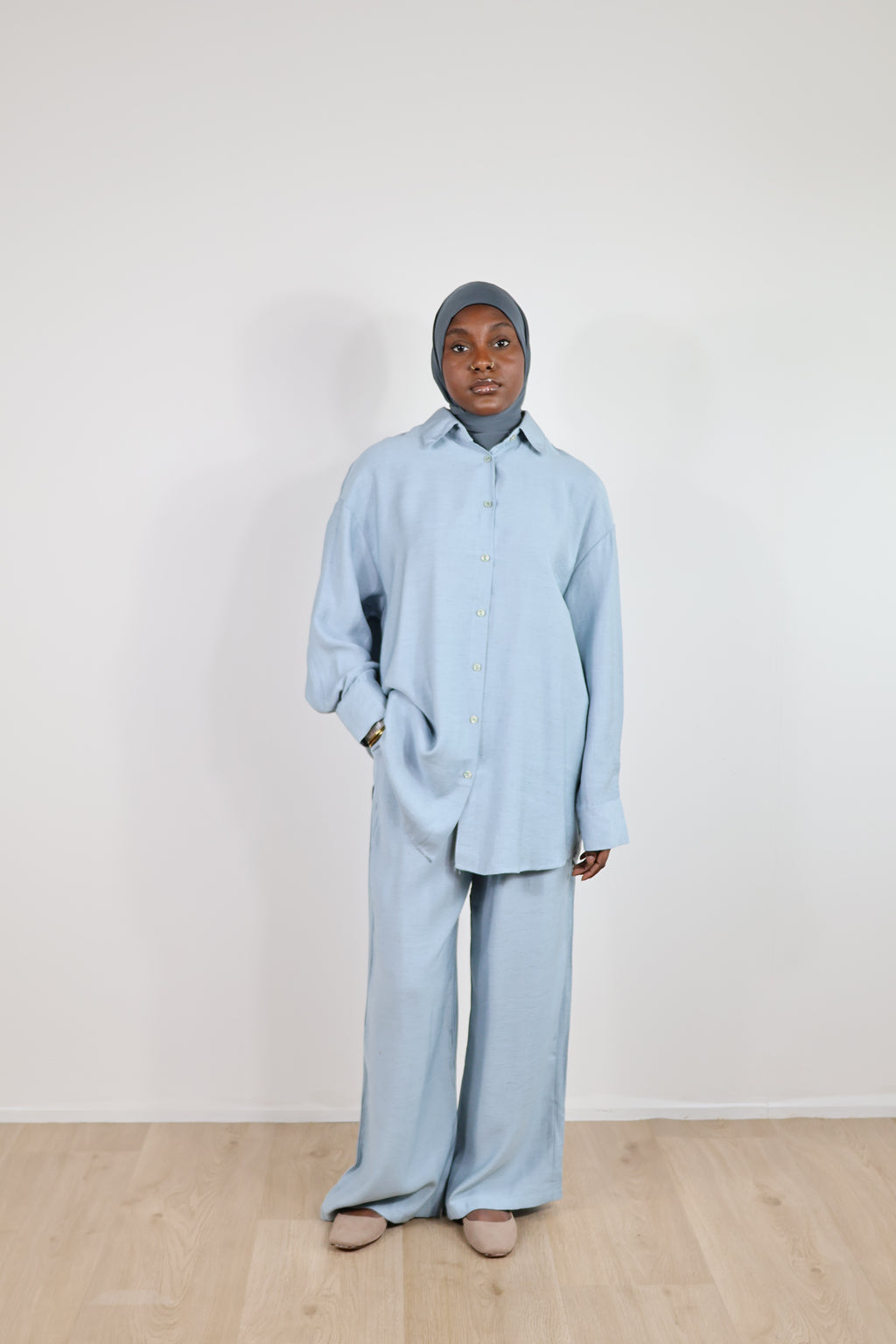 Ensemble fluide viscose - Bleu ciel