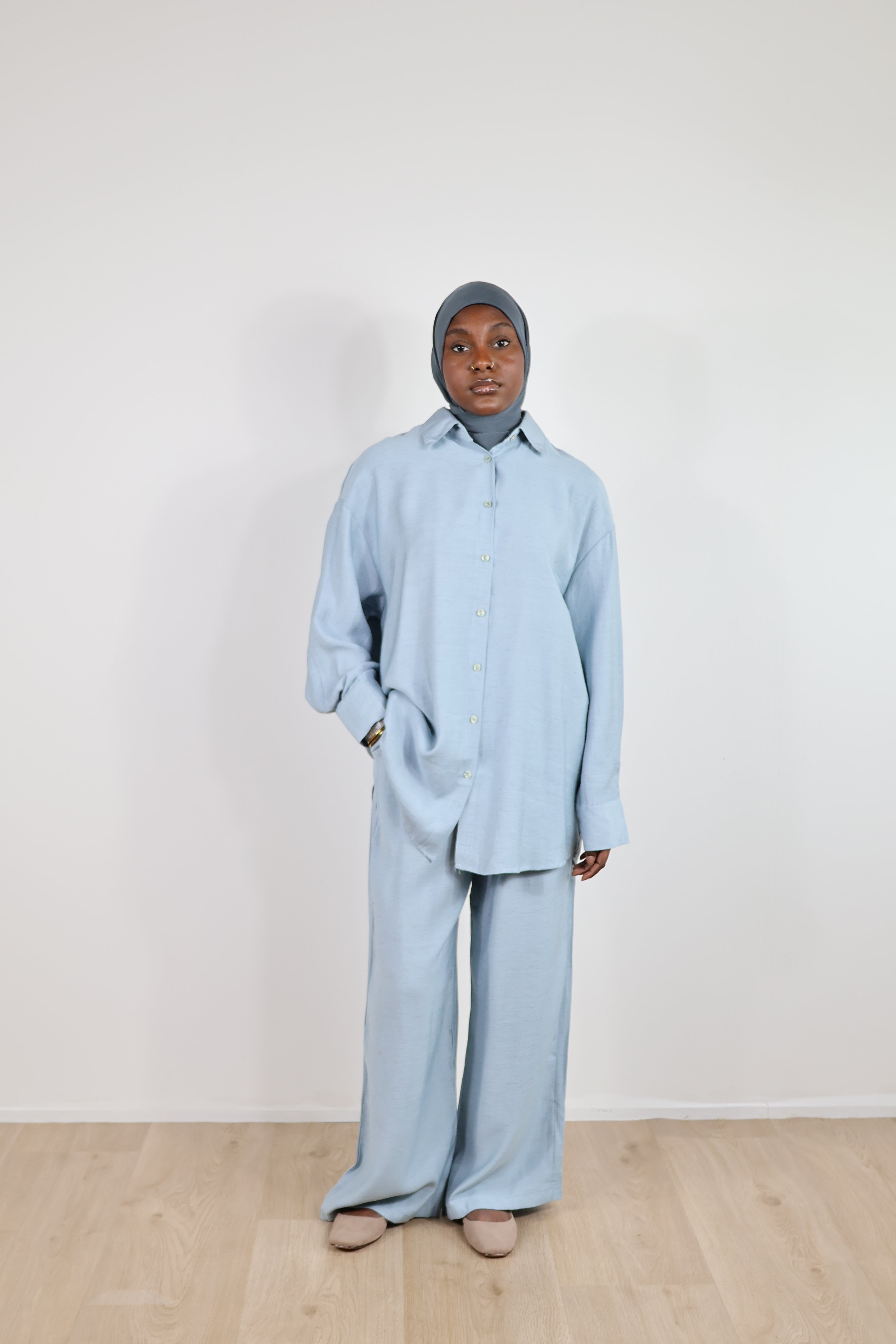 Ensemble fluide viscose - Bleu ciel