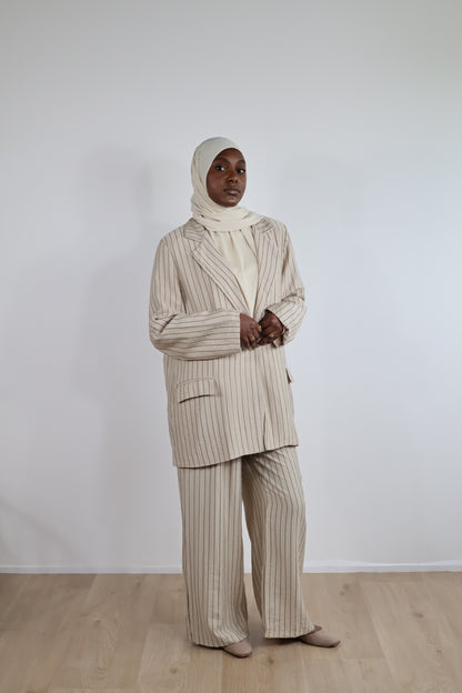 Blazer rayé - Taupe