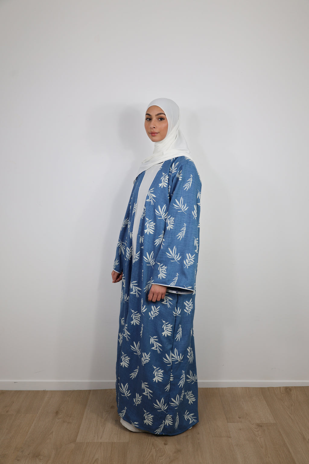 Kimono à motifs - Bleu jean