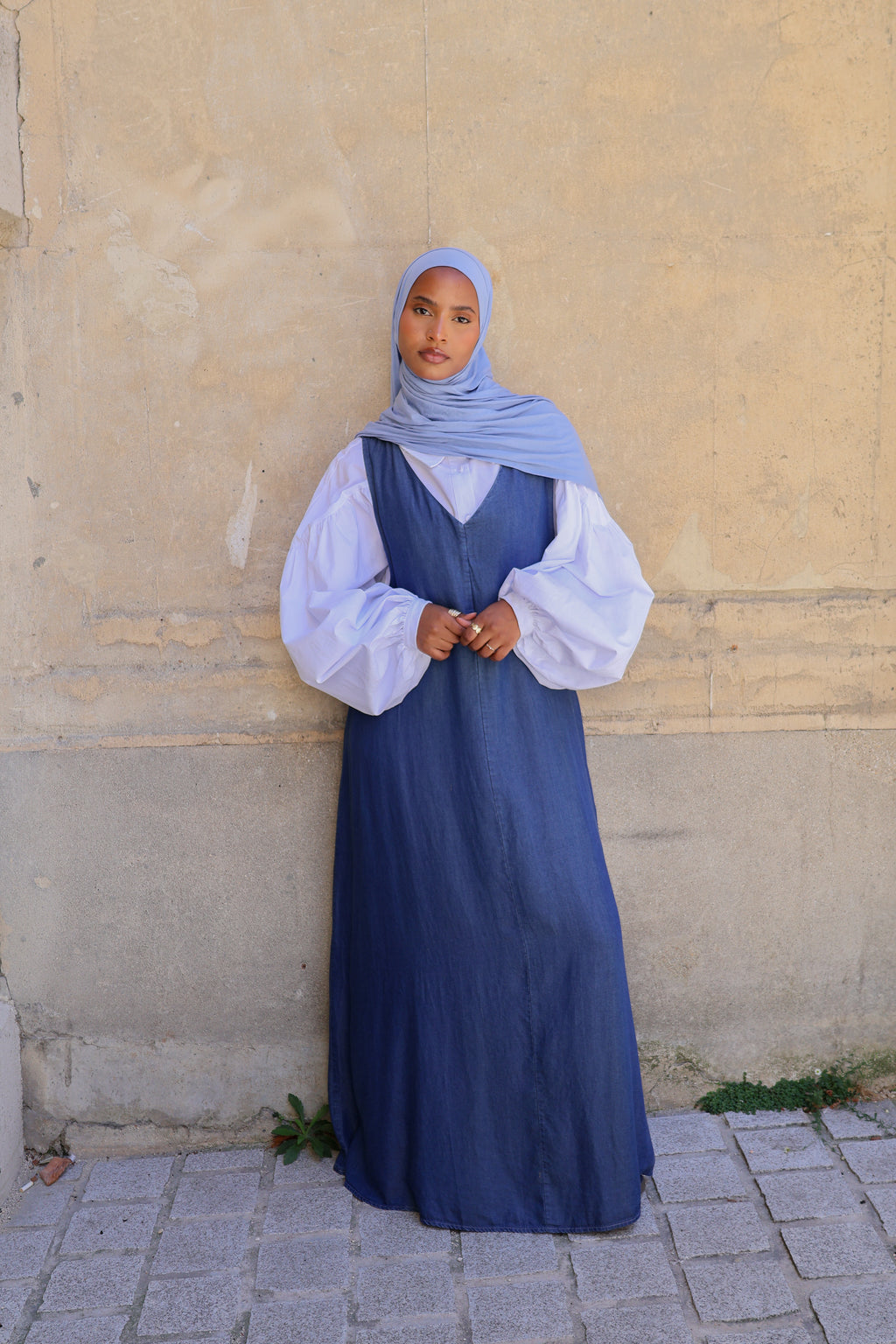 Robe sans manches tencele - Bleu jean