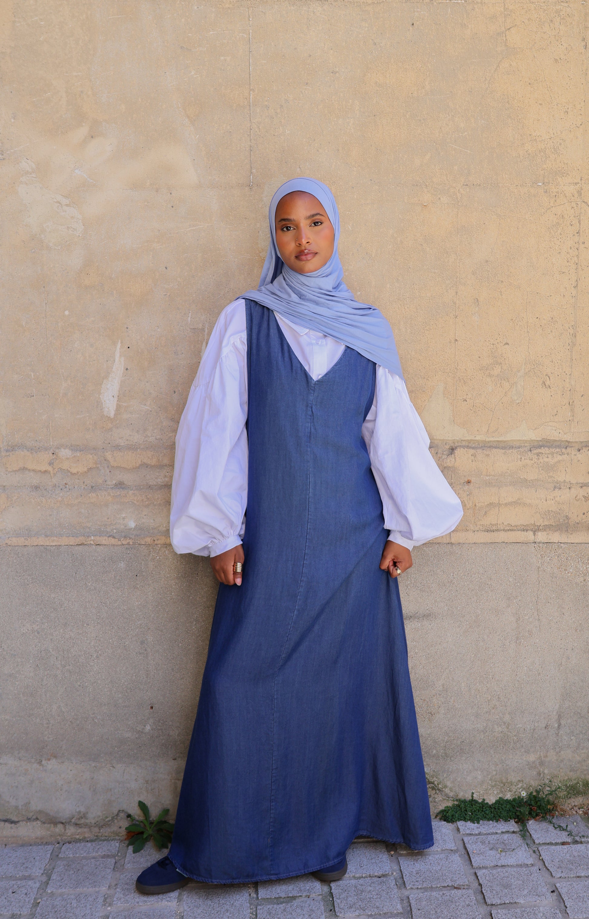 Robe sans manches tencele - Bleu jean