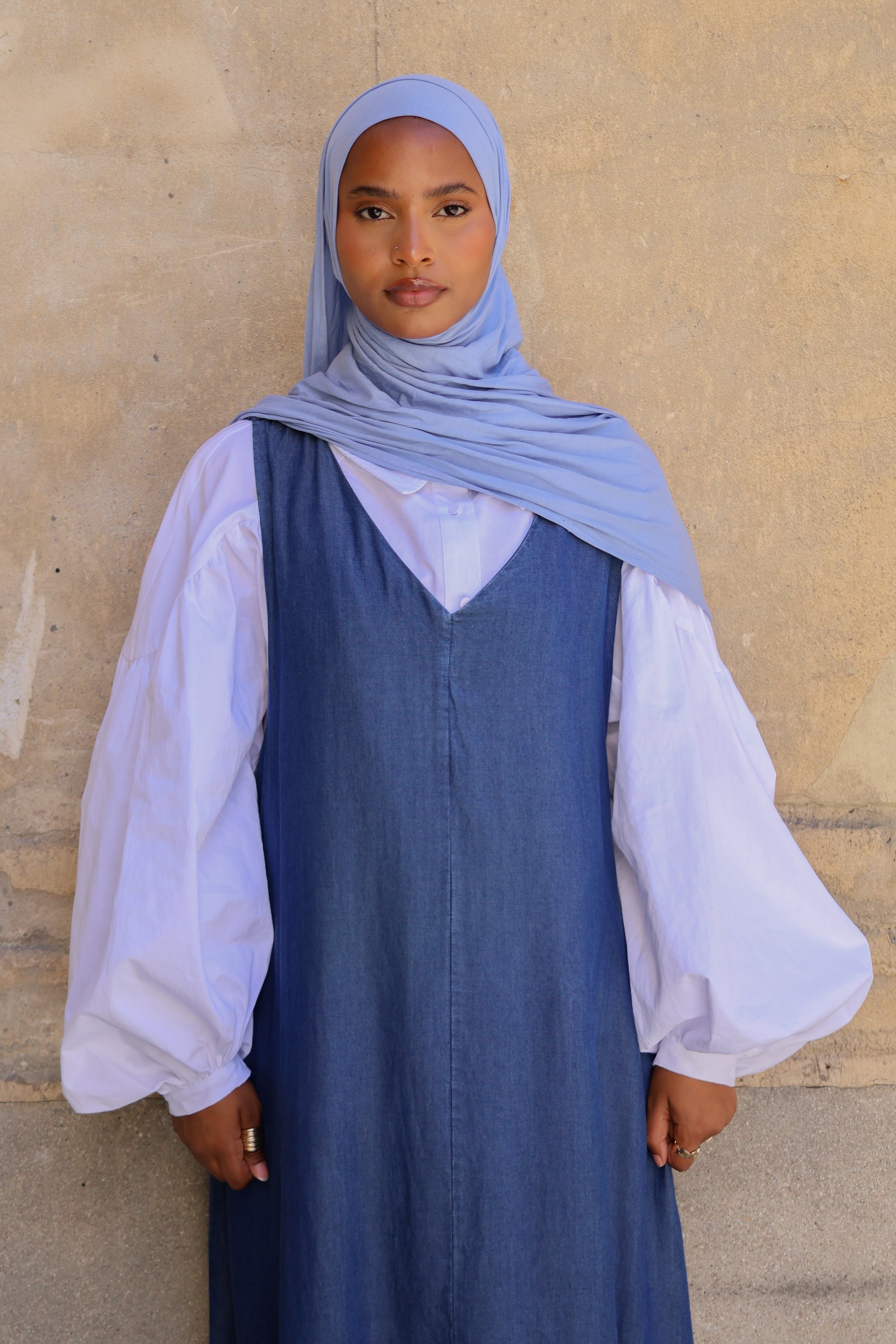Robe sans manches tencele - Bleu jean