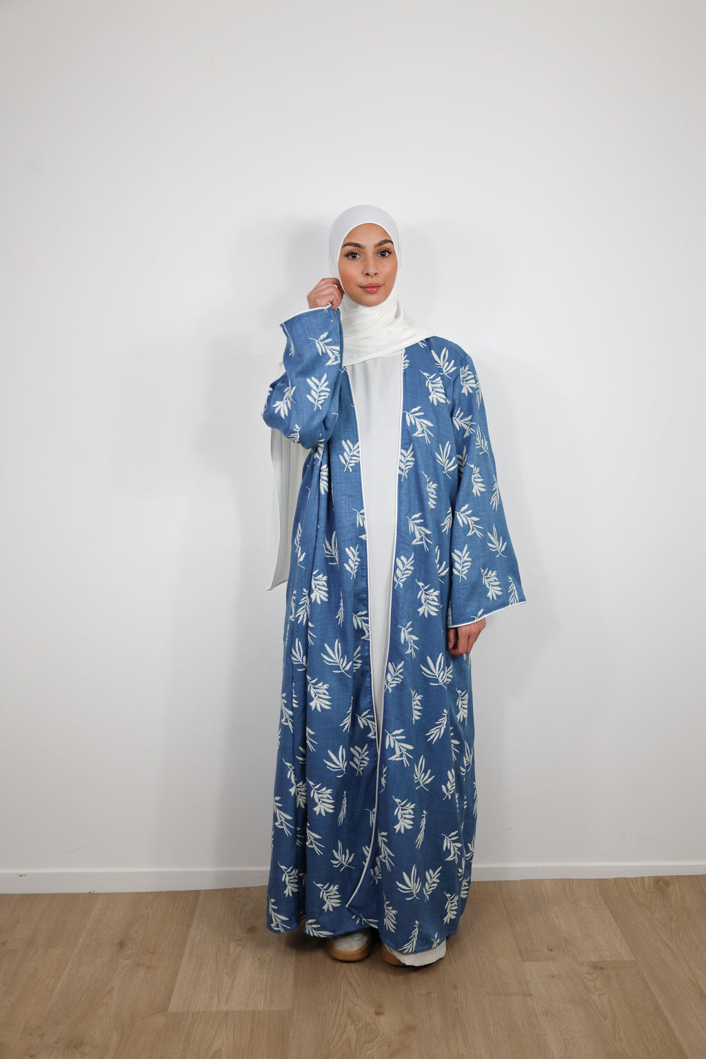 Kimono à motifs - Bleu jean