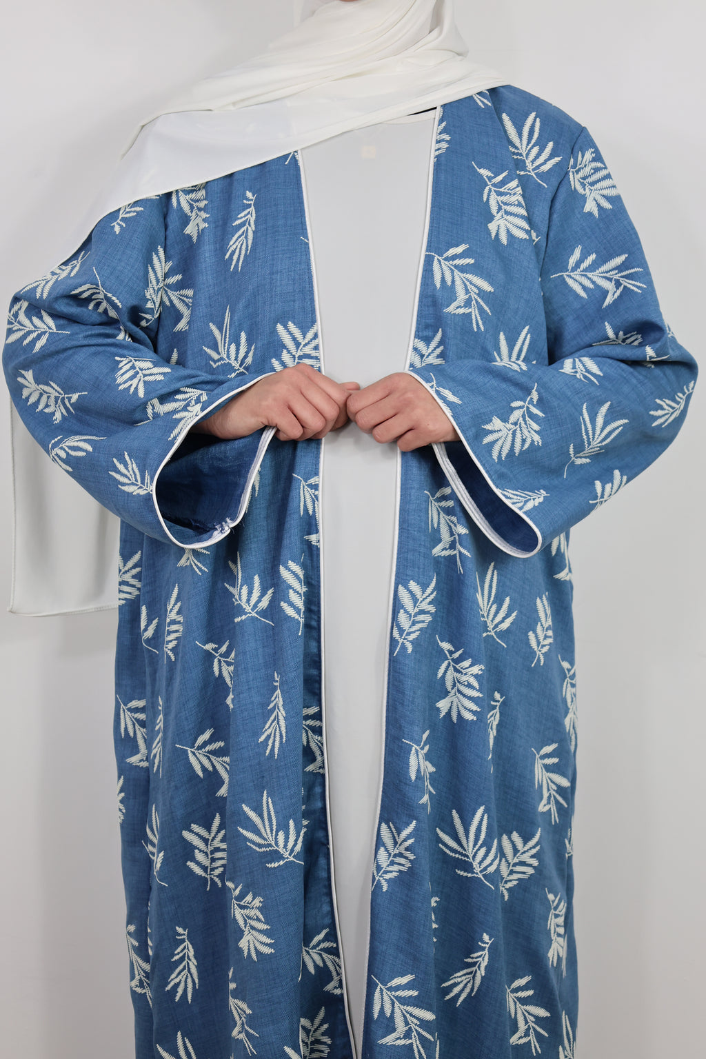 Kimono à motifs - Bleu jean