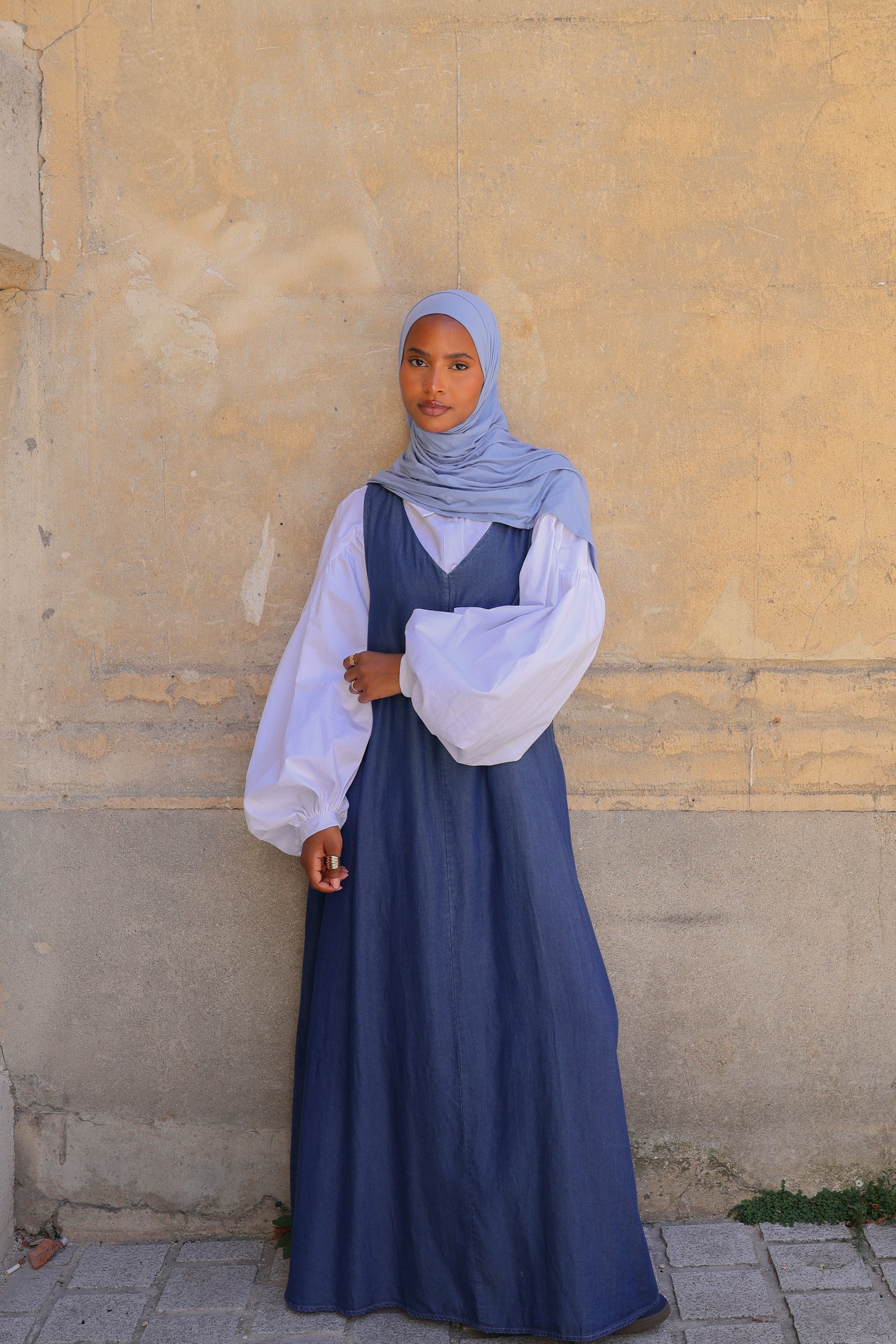 Robe sans manches tencele - Bleu jean