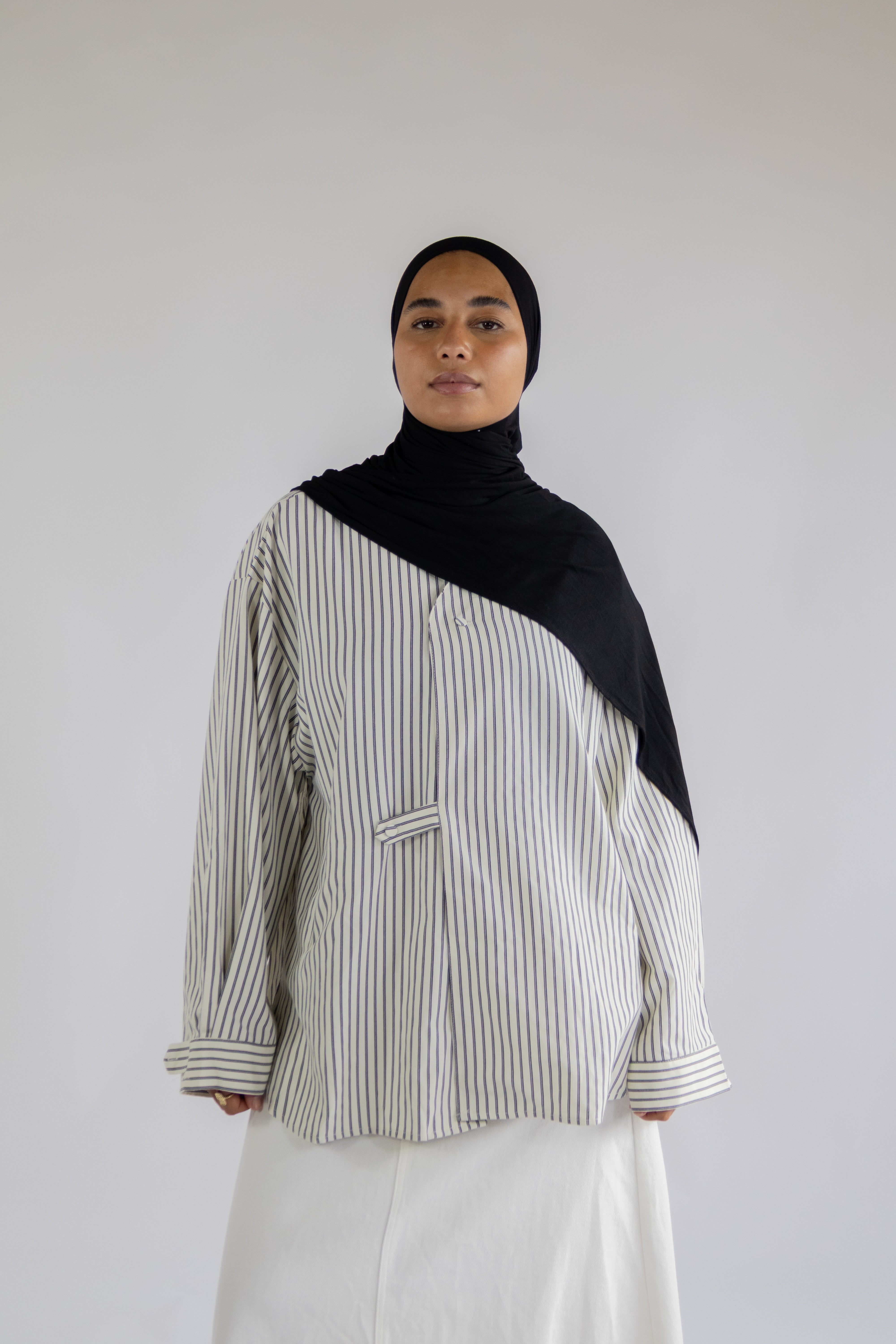 Chemise a poches rayée - Noir