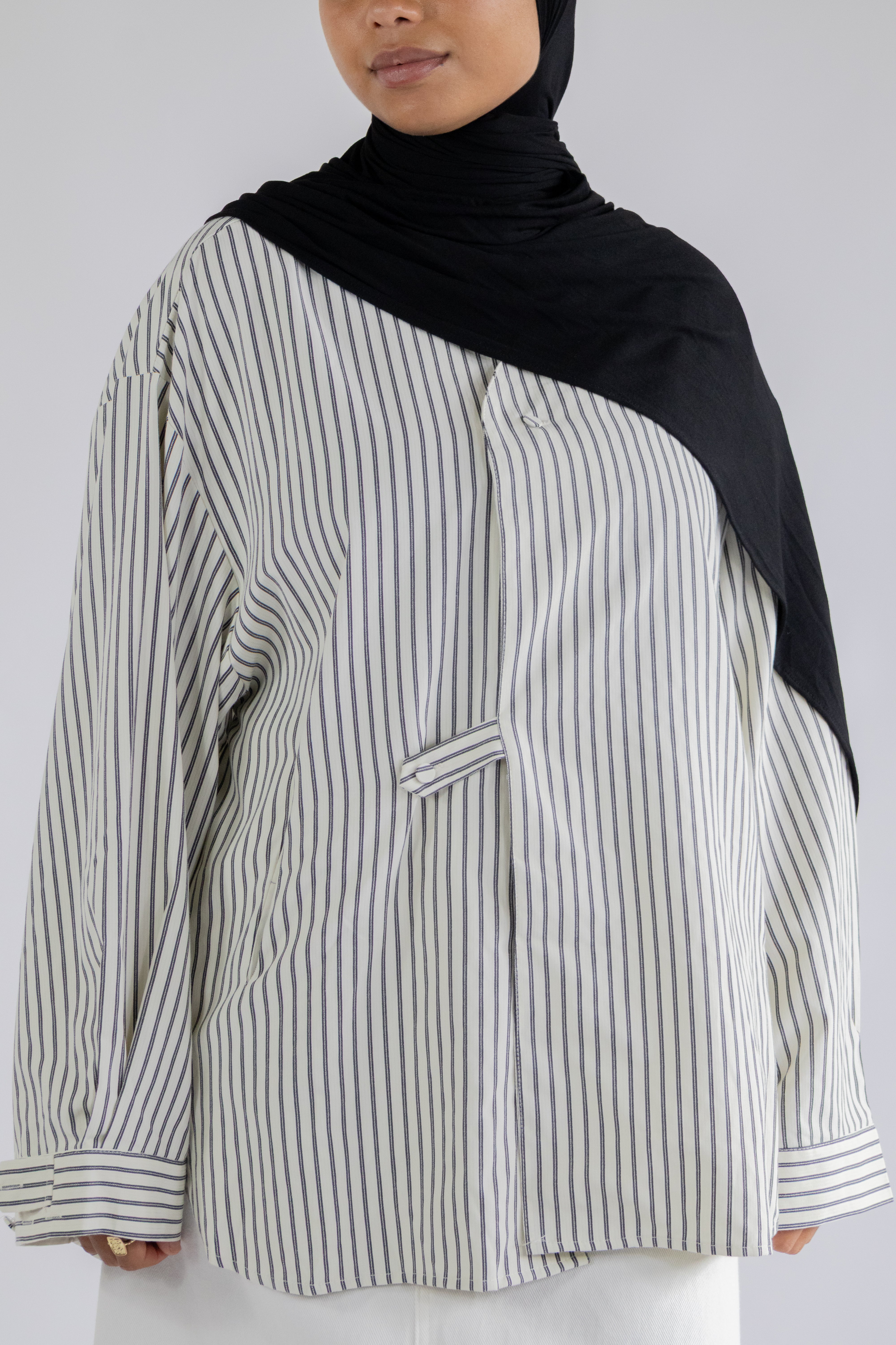 Chemise a poches rayée - Noir