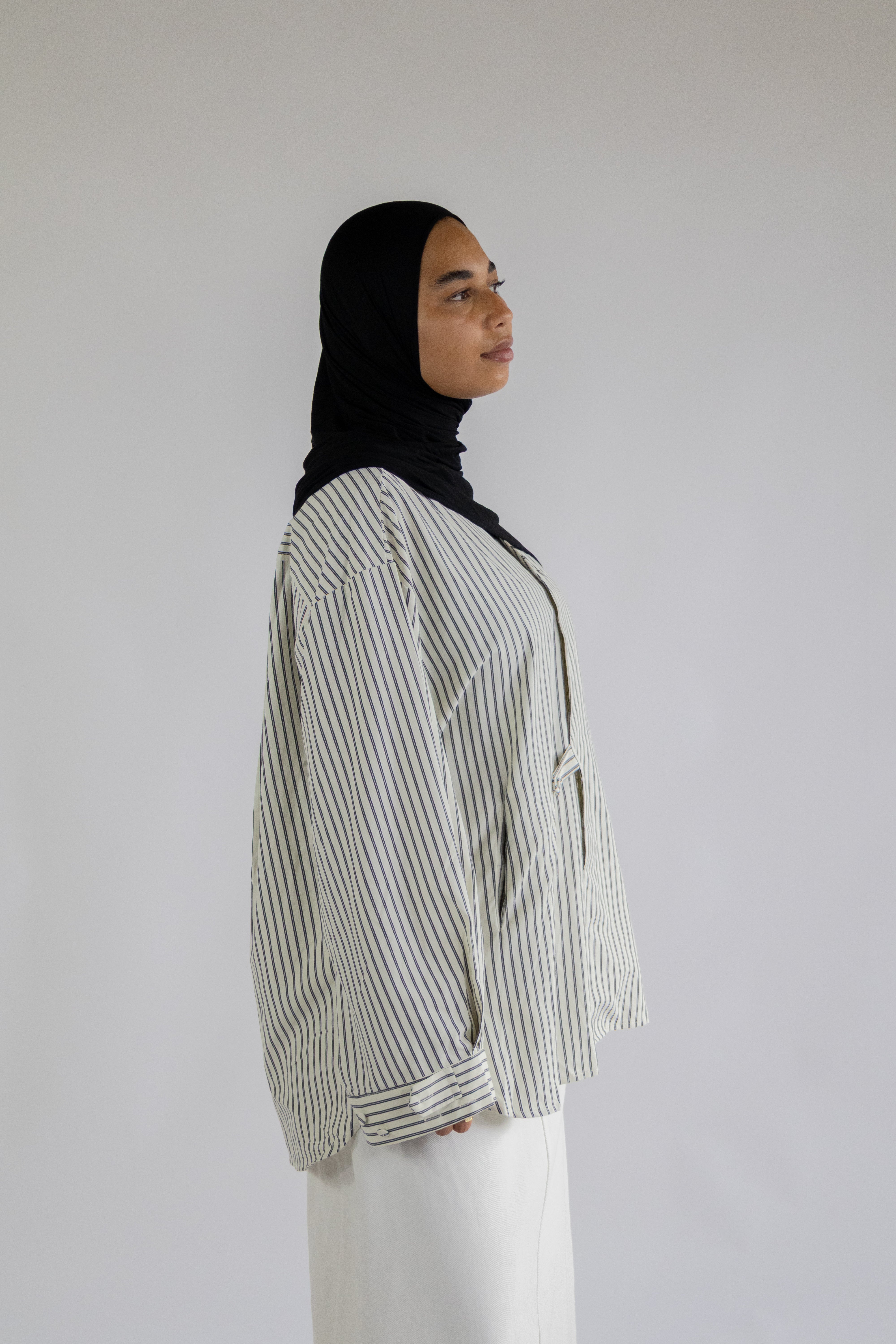 Chemise a poches rayée - Noir