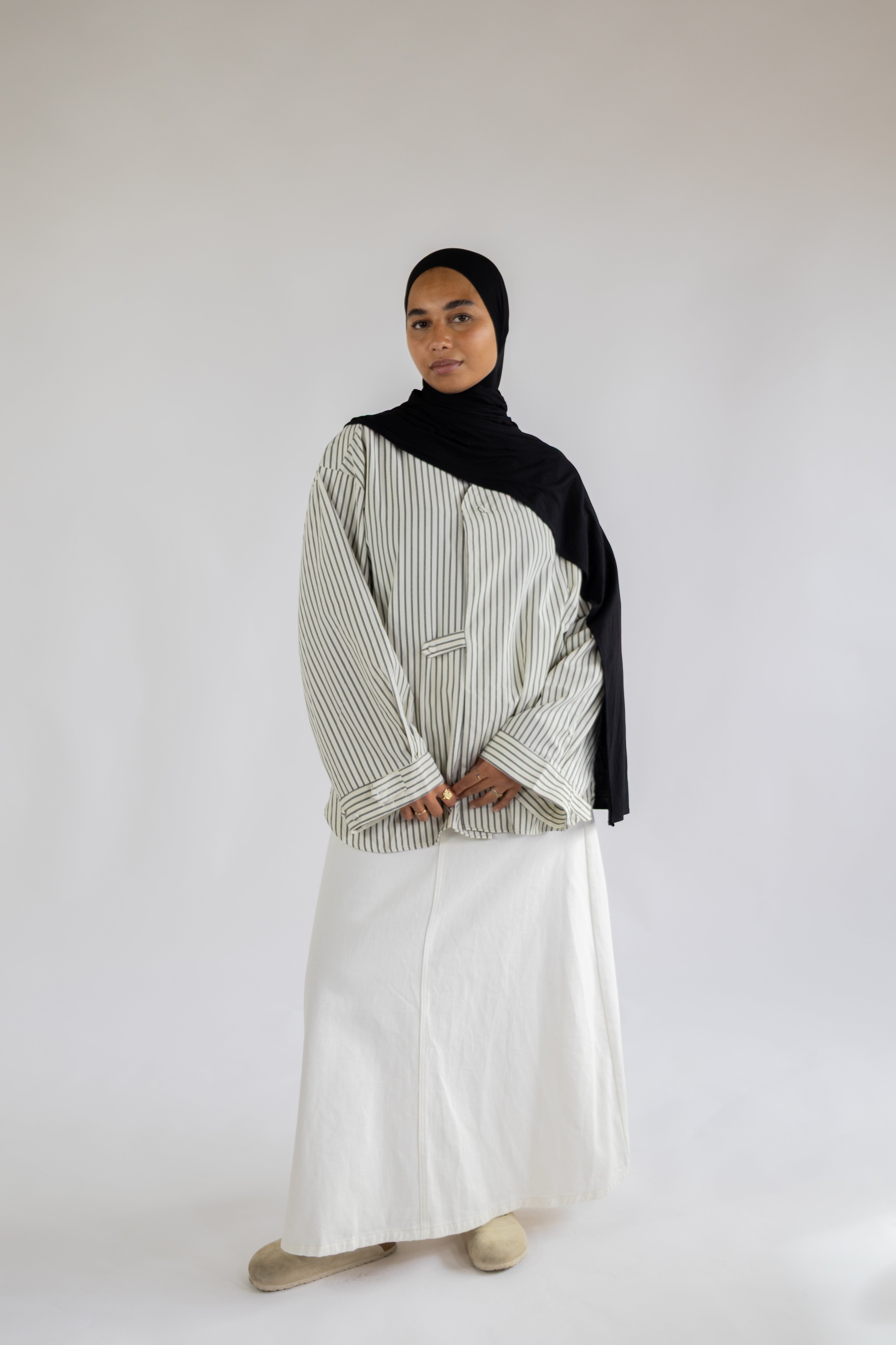 Chemise a poches rayée - Noir