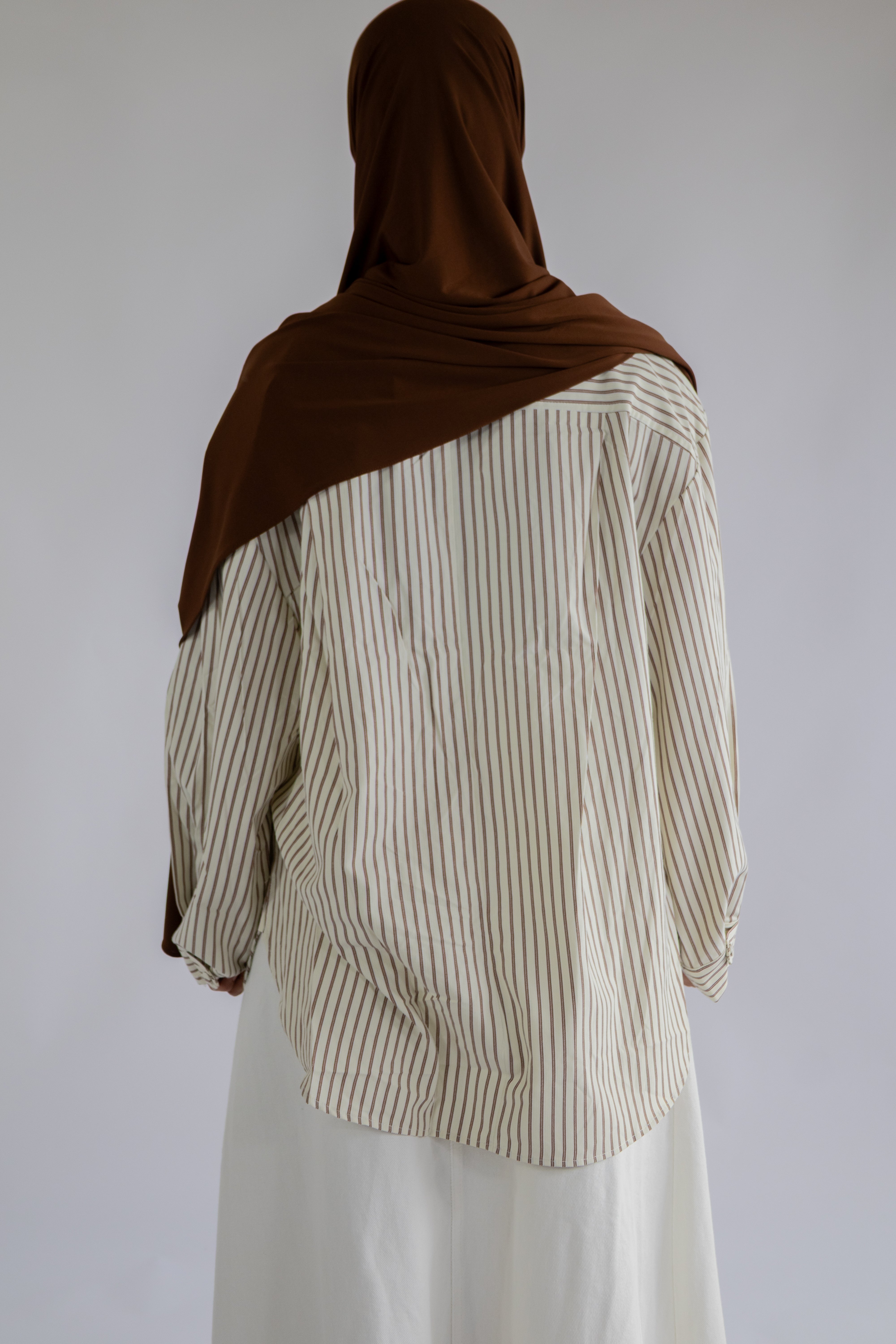Chemise a poches rayée - Marron