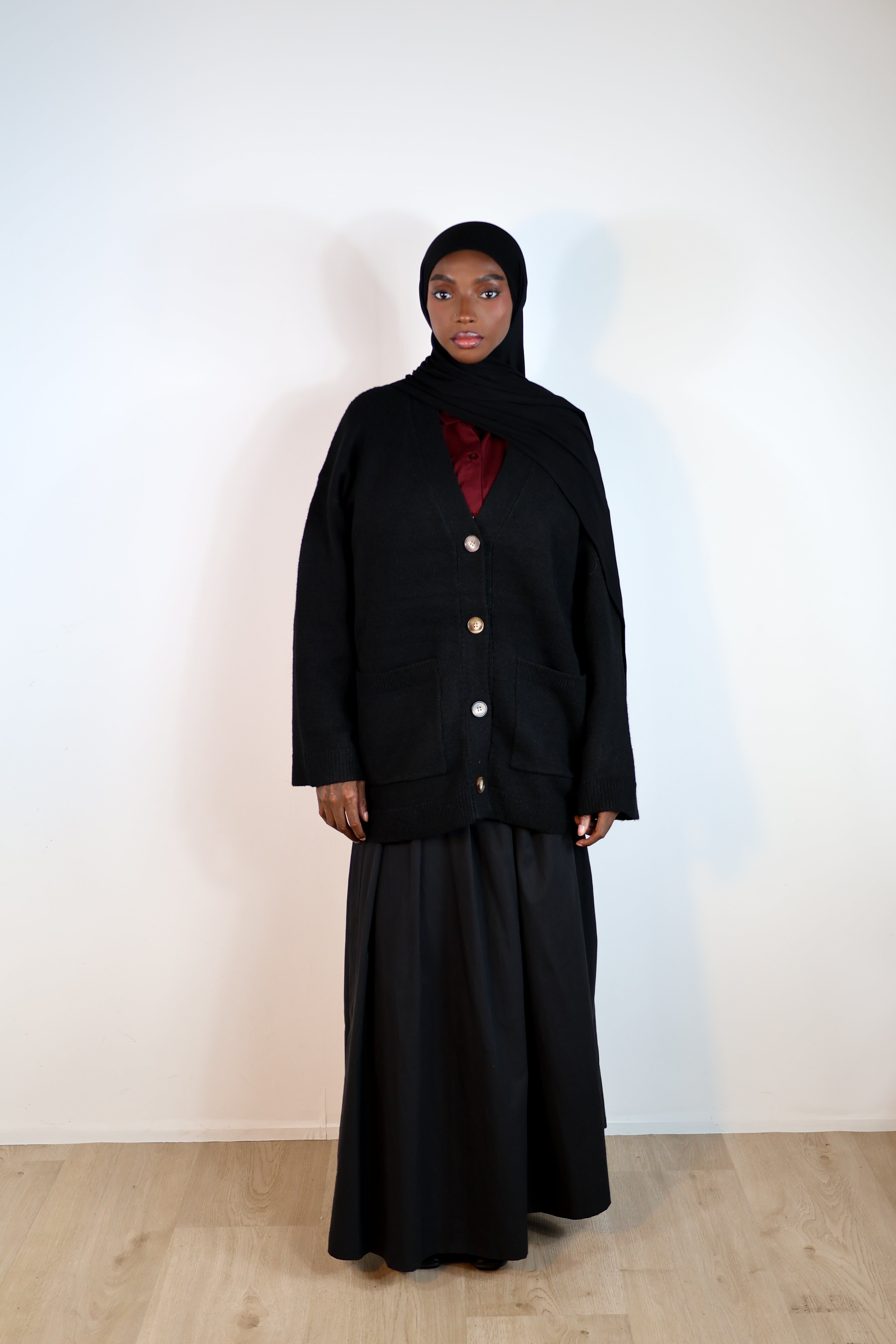 Jupe trapèze tencel - Noir