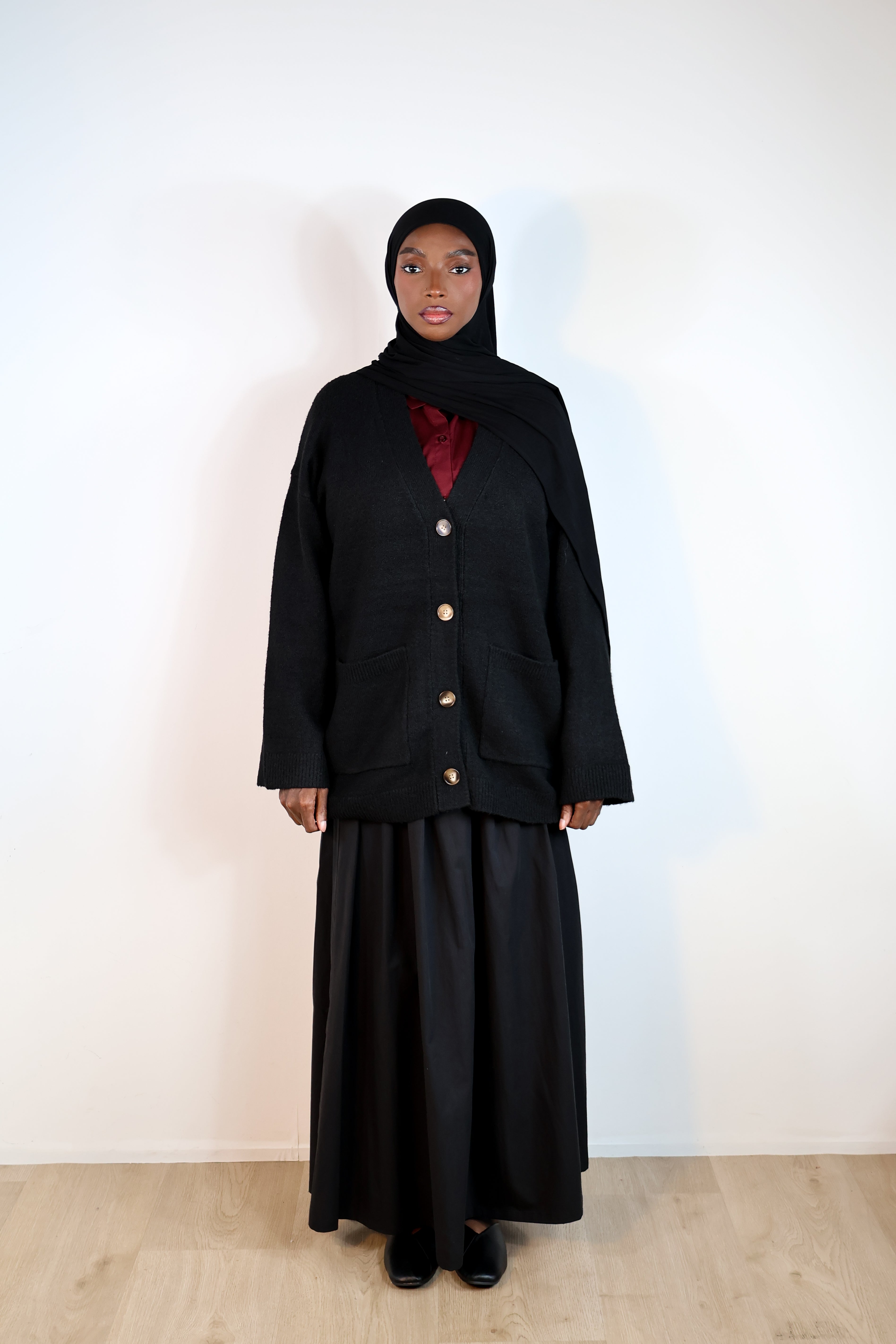 Jupe trapèze tencel - Noir