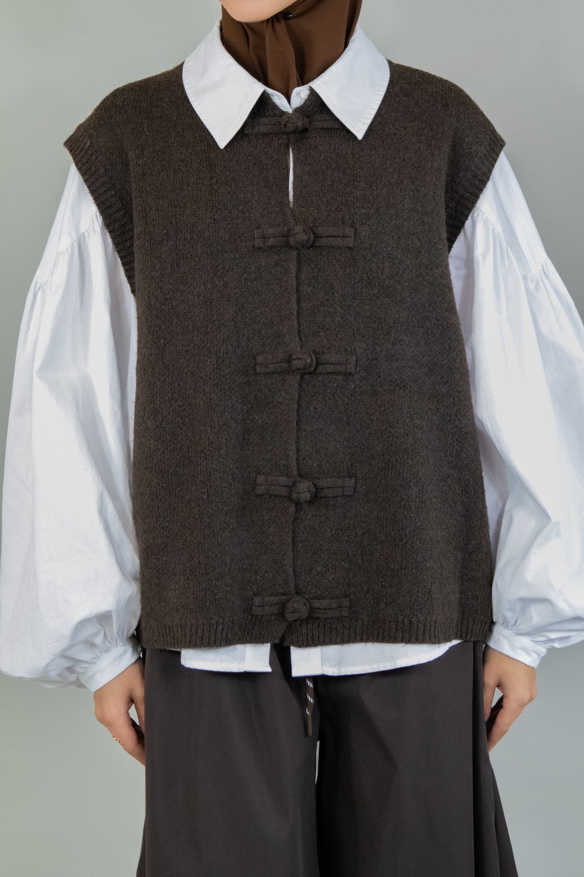Pull sans manches - Marron