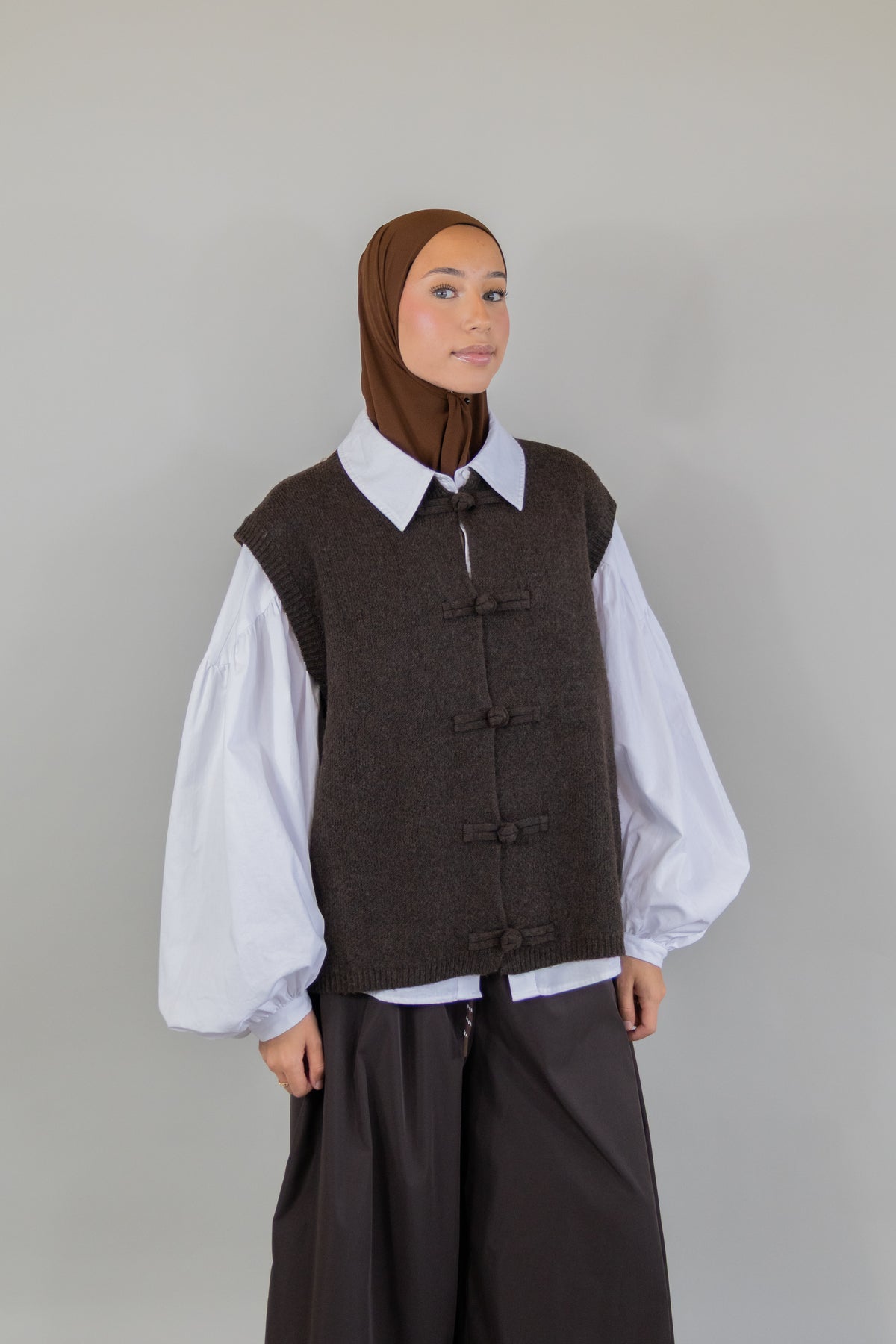 Pull sans manches - Marron