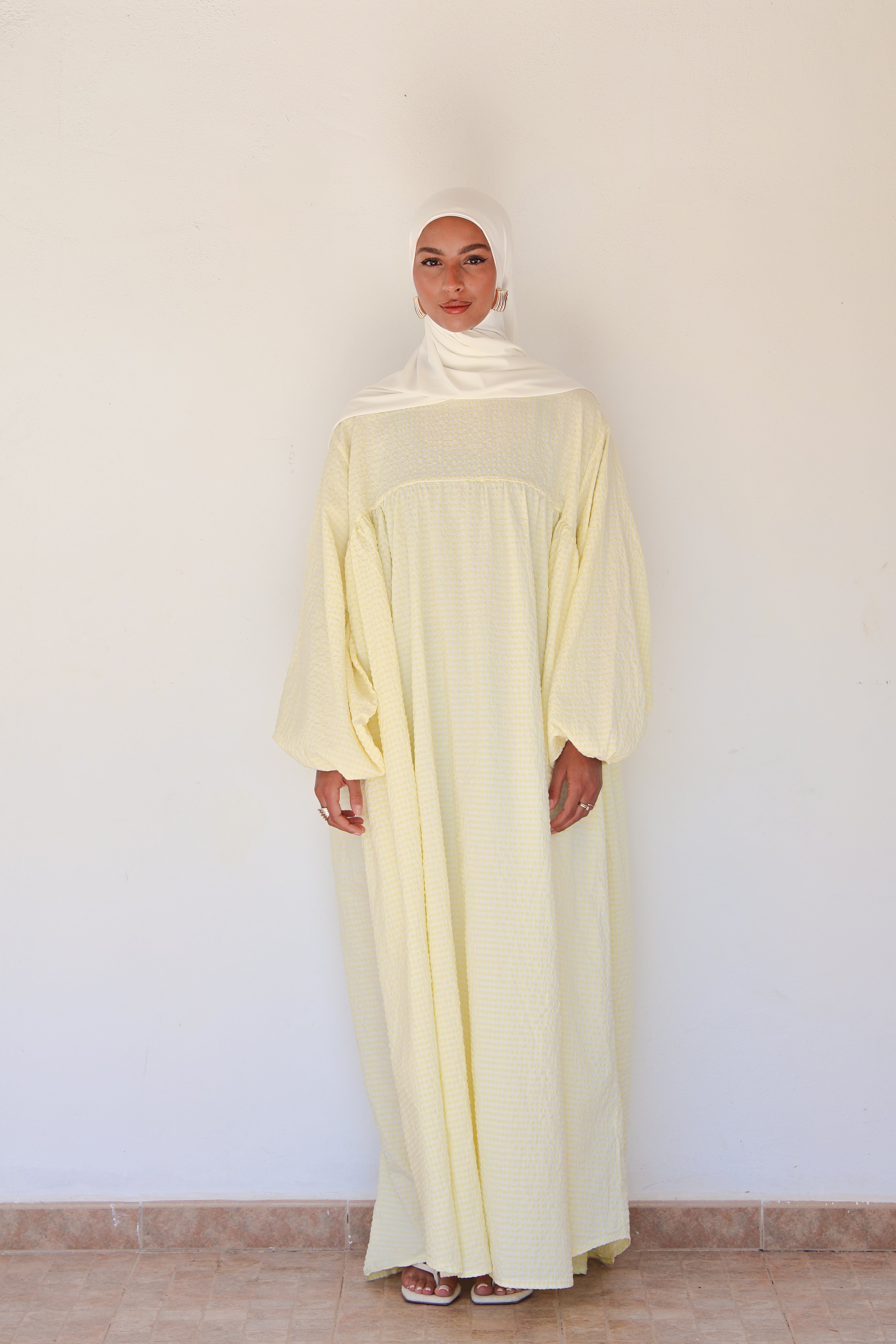 Gingham dress - Butter yellow