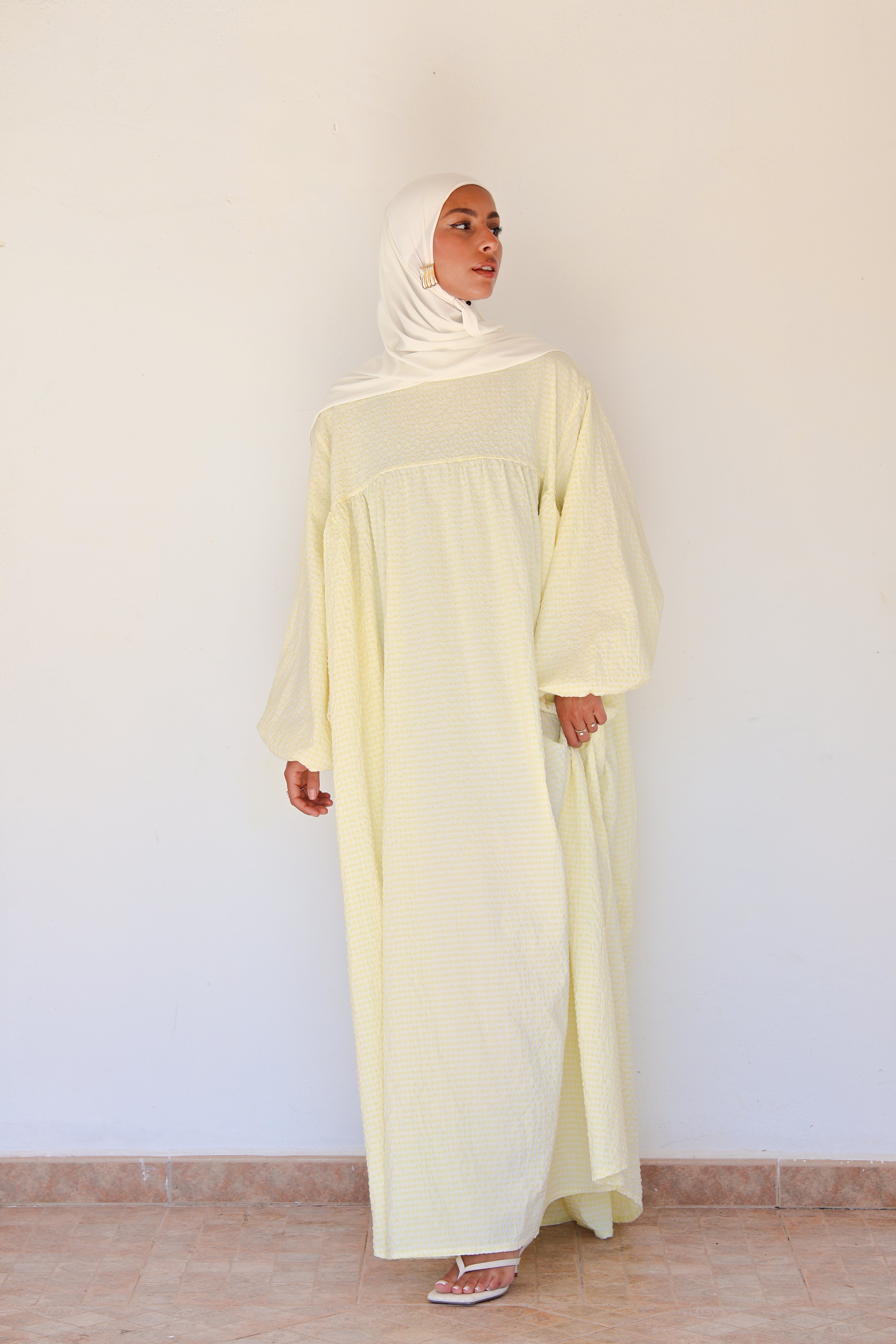 Gingham dress - Butter yellow