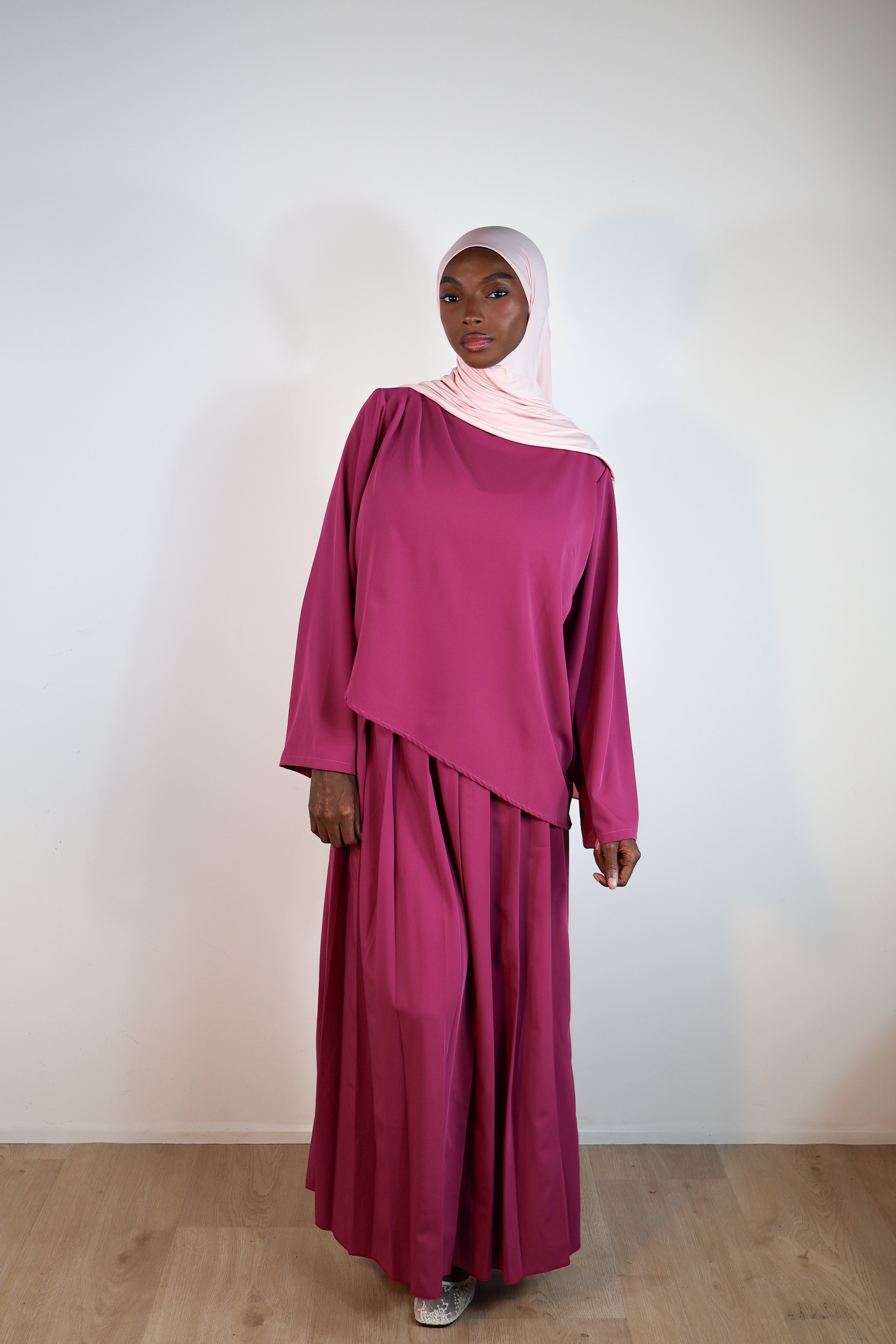 Jupe plissée fluide - Rose