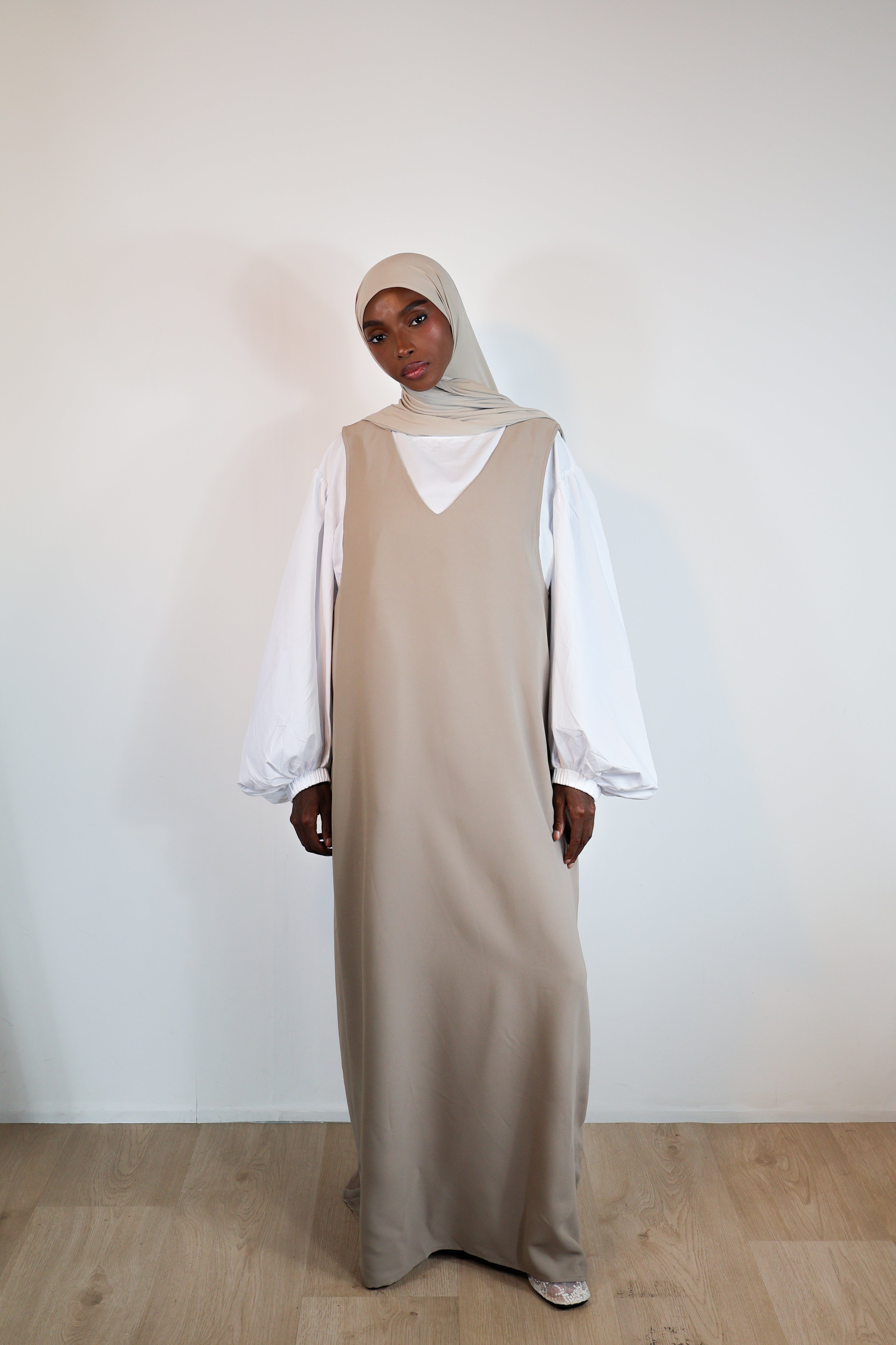 Robe sans manches - Taupe