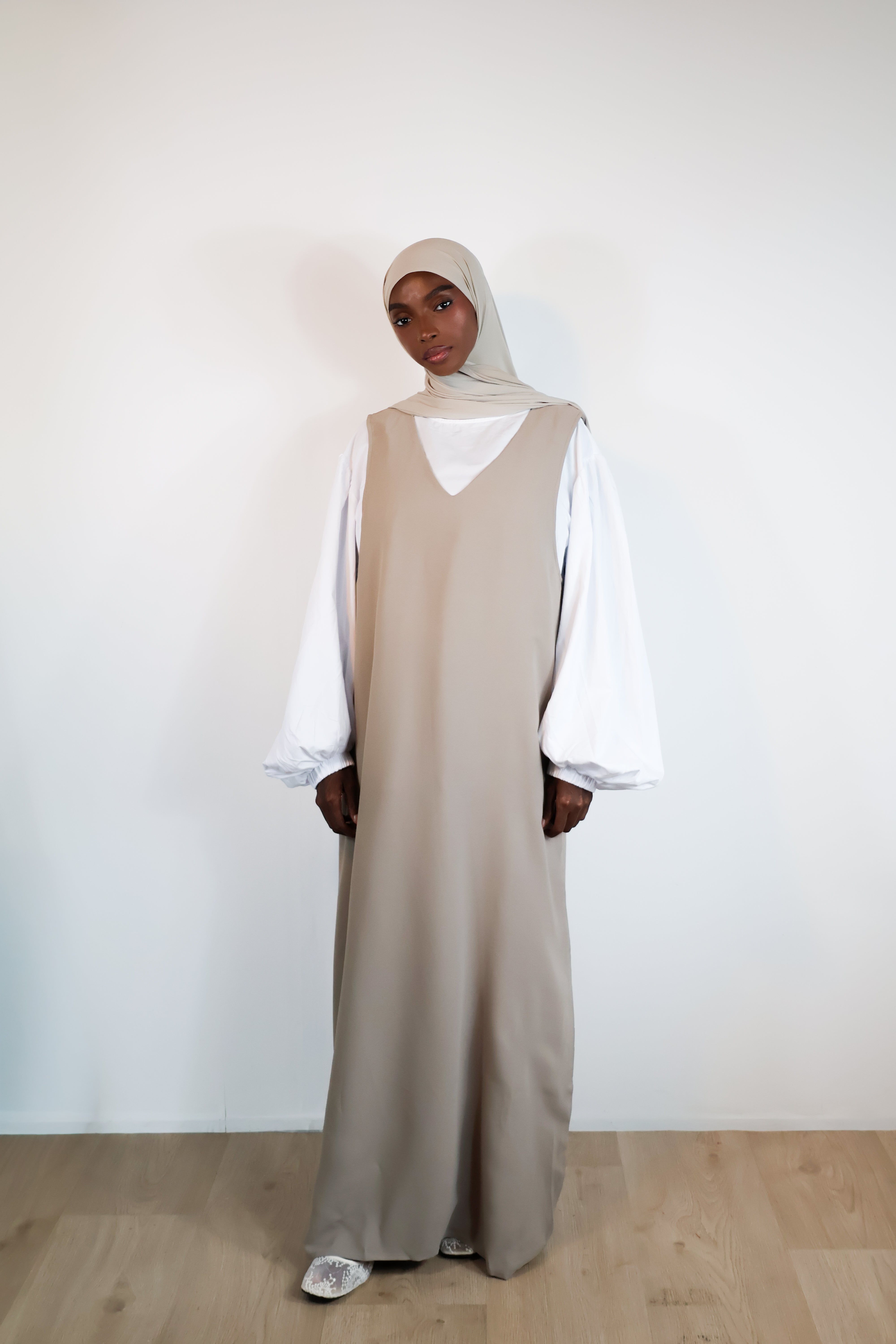 Robe sans manches - Taupe