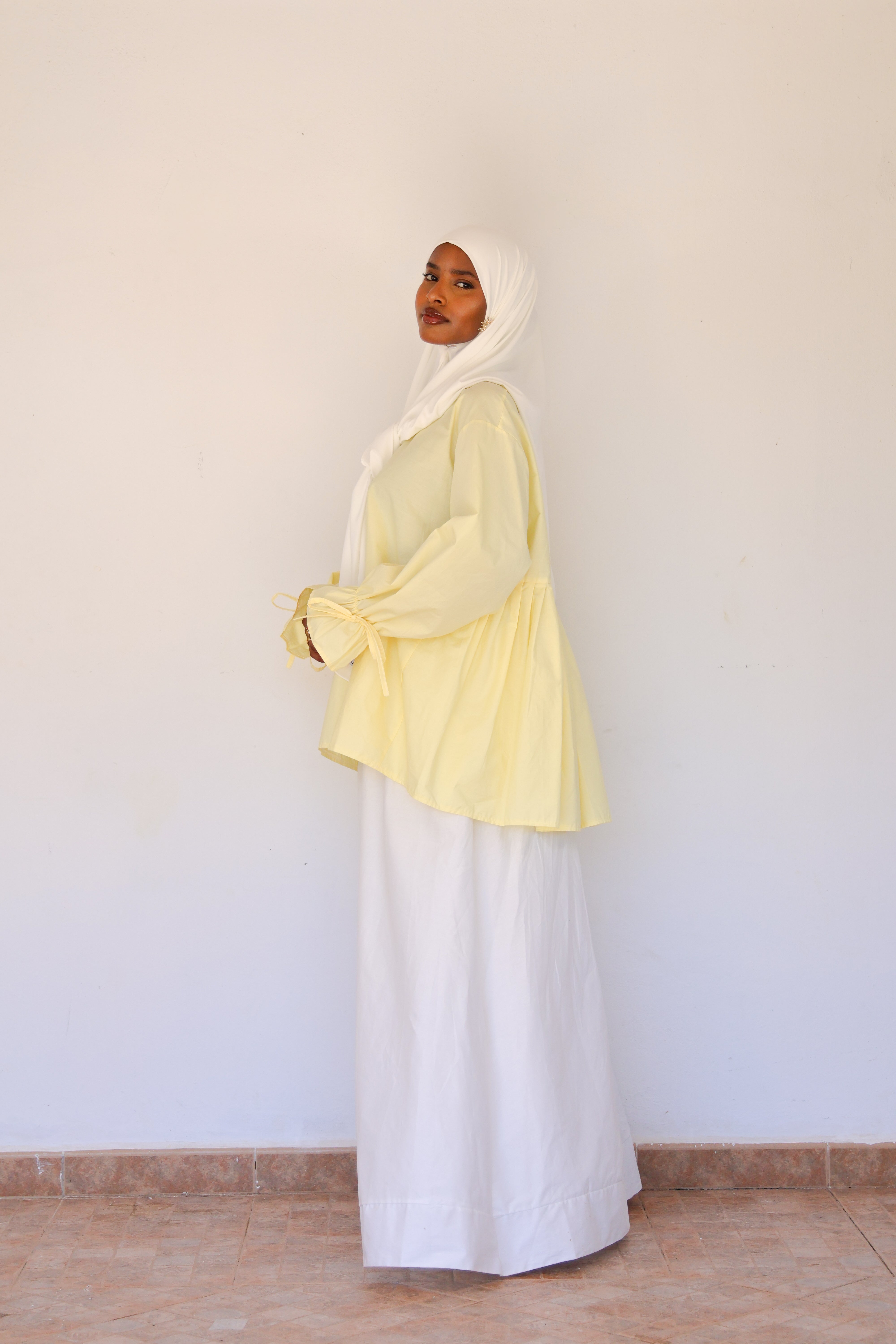 Haut manches chouchou - Jaune beurre