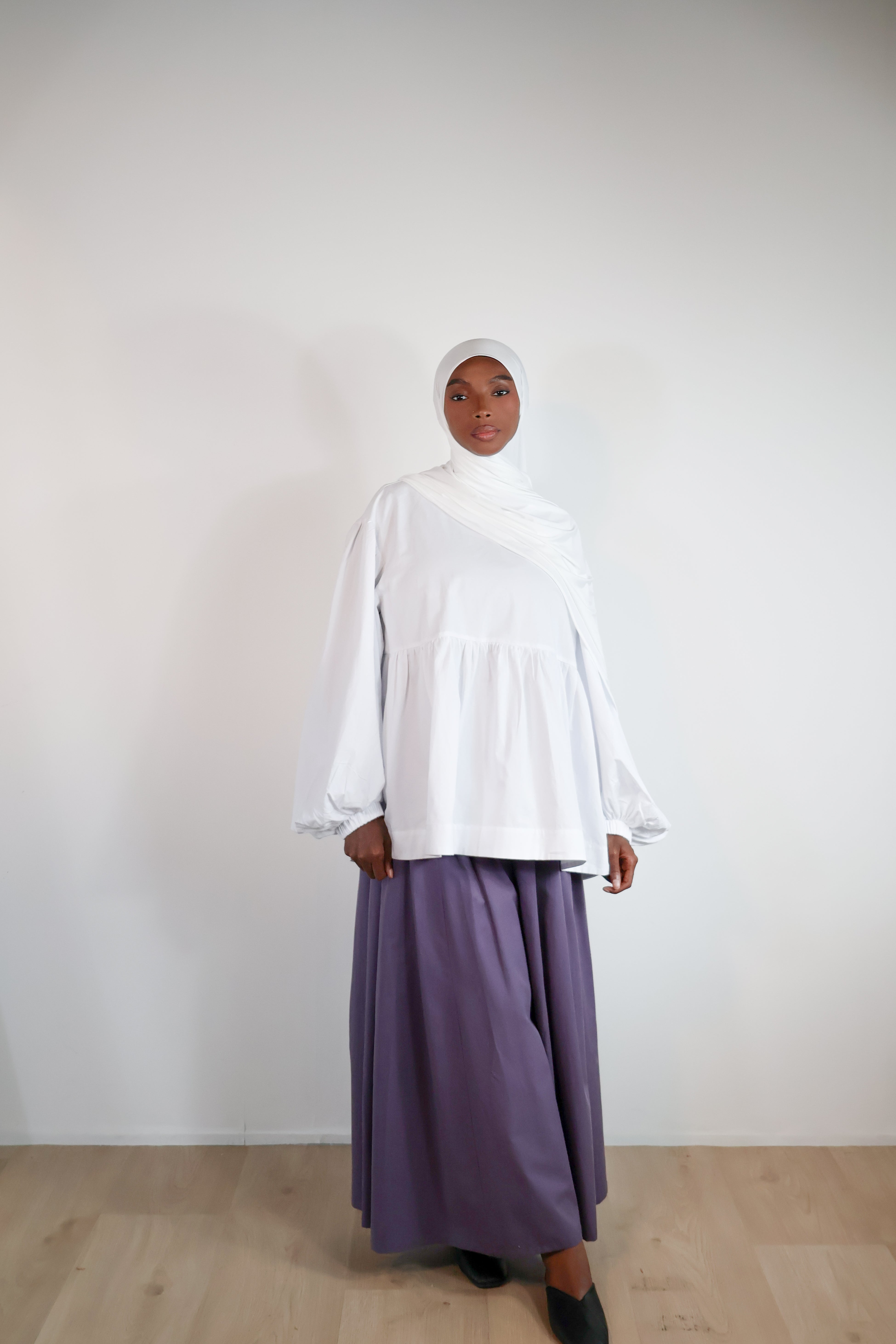 Jupe trapèze tencel - Violet