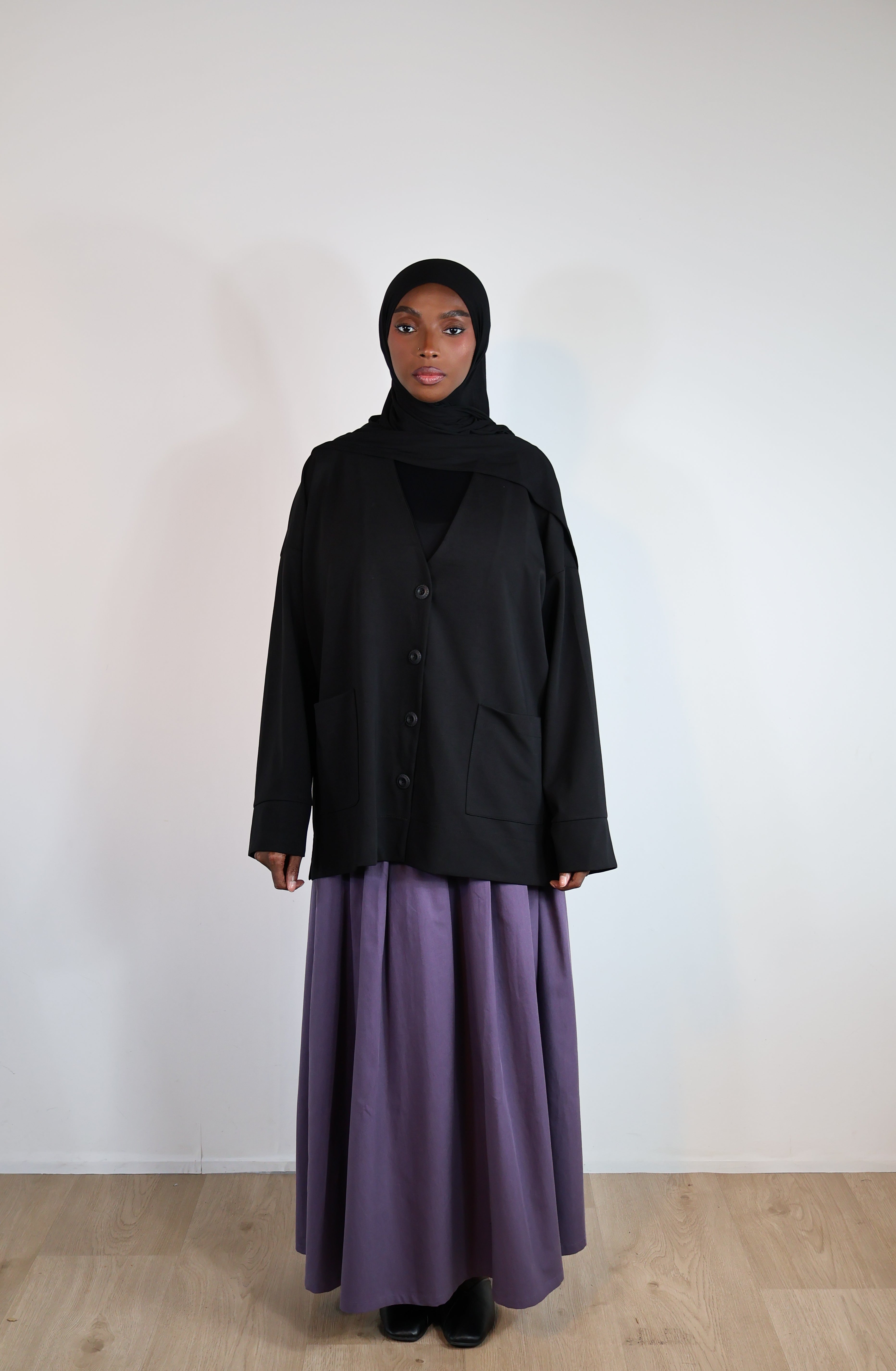 Jupe trapèze tencel - Violet