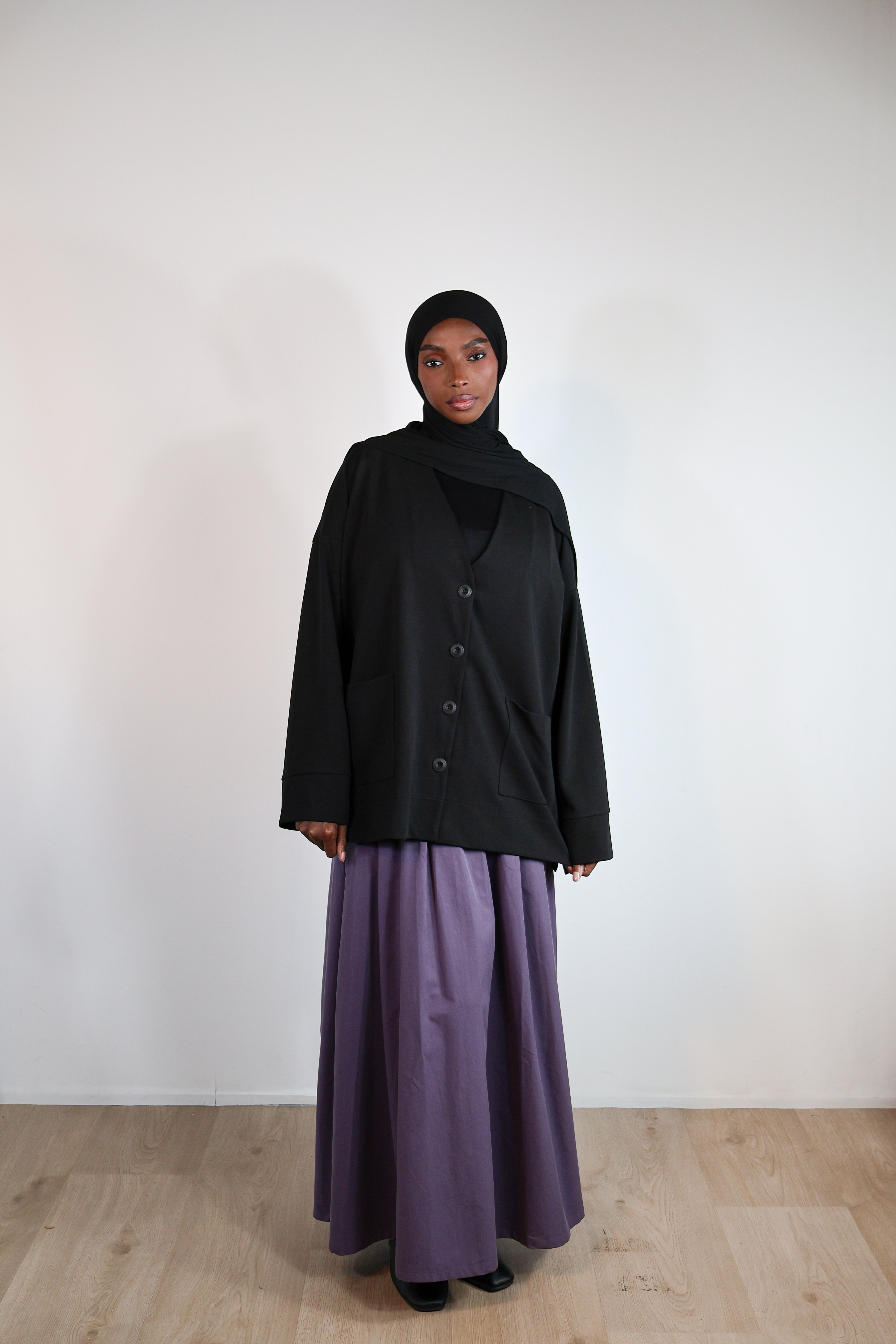 Jupe trapèze tencel - Violet