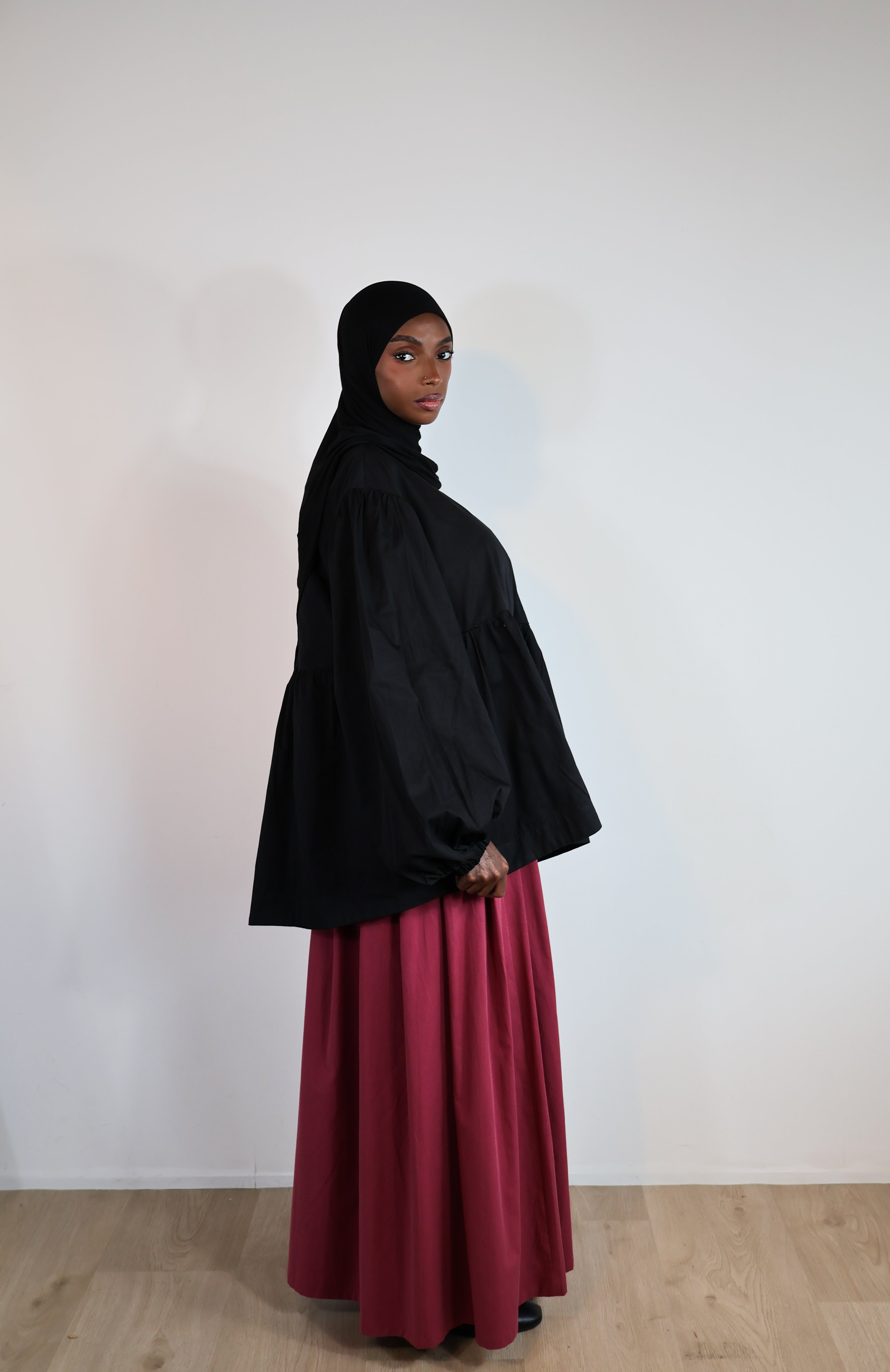 Jupe trapèze tencel - Framboise