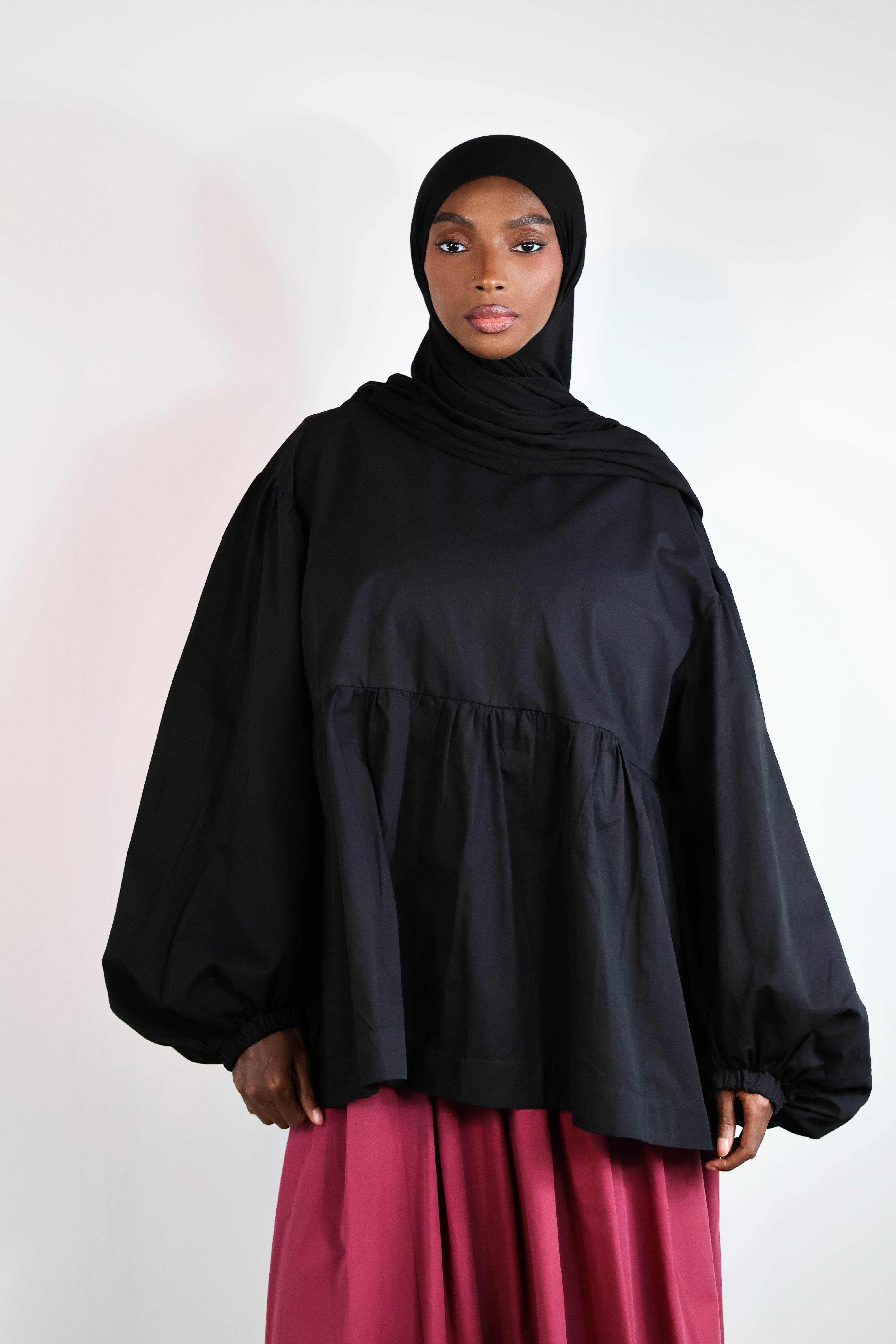 Haut manches ballon - Noir