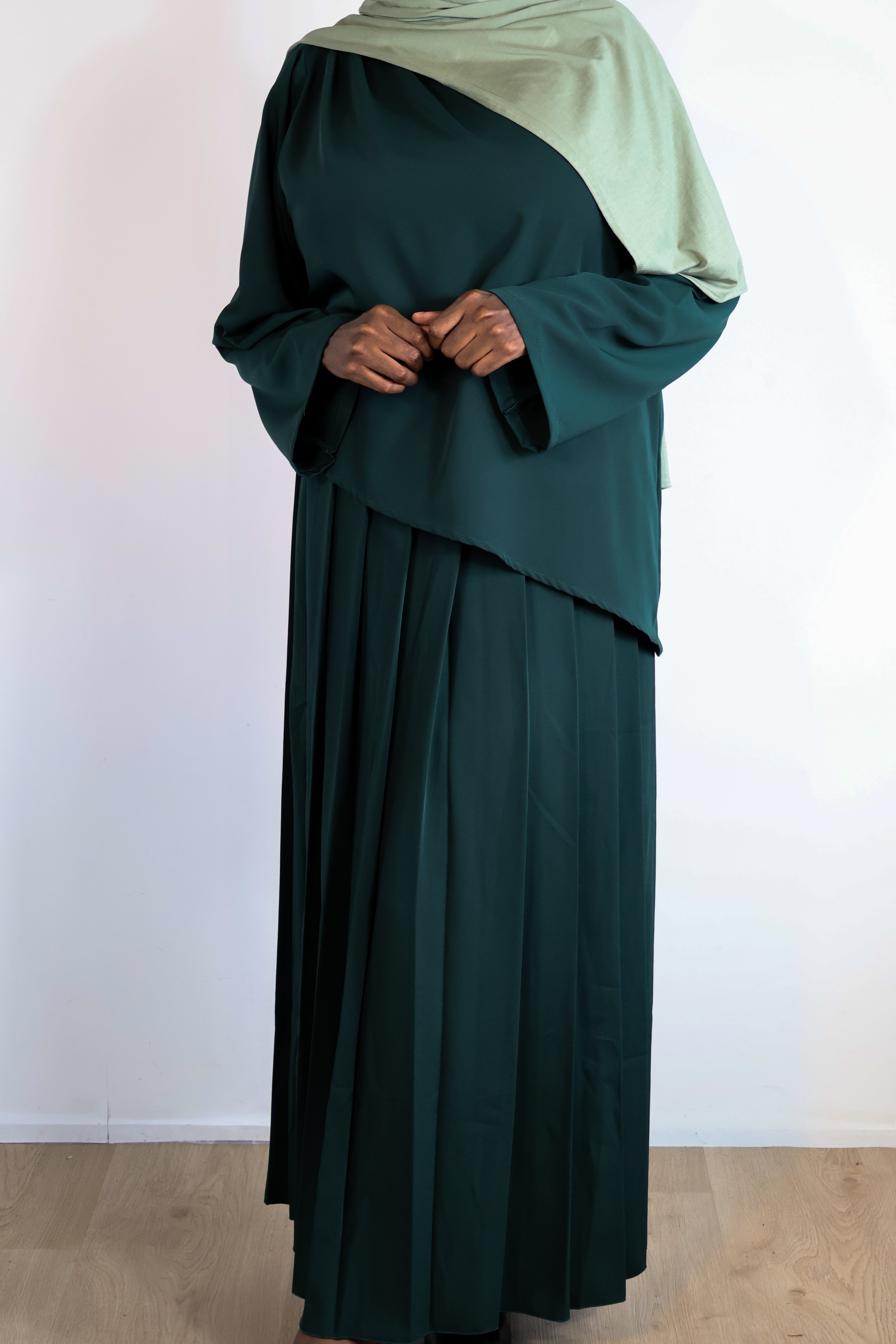 Jupe plissée fluide - Emeraude