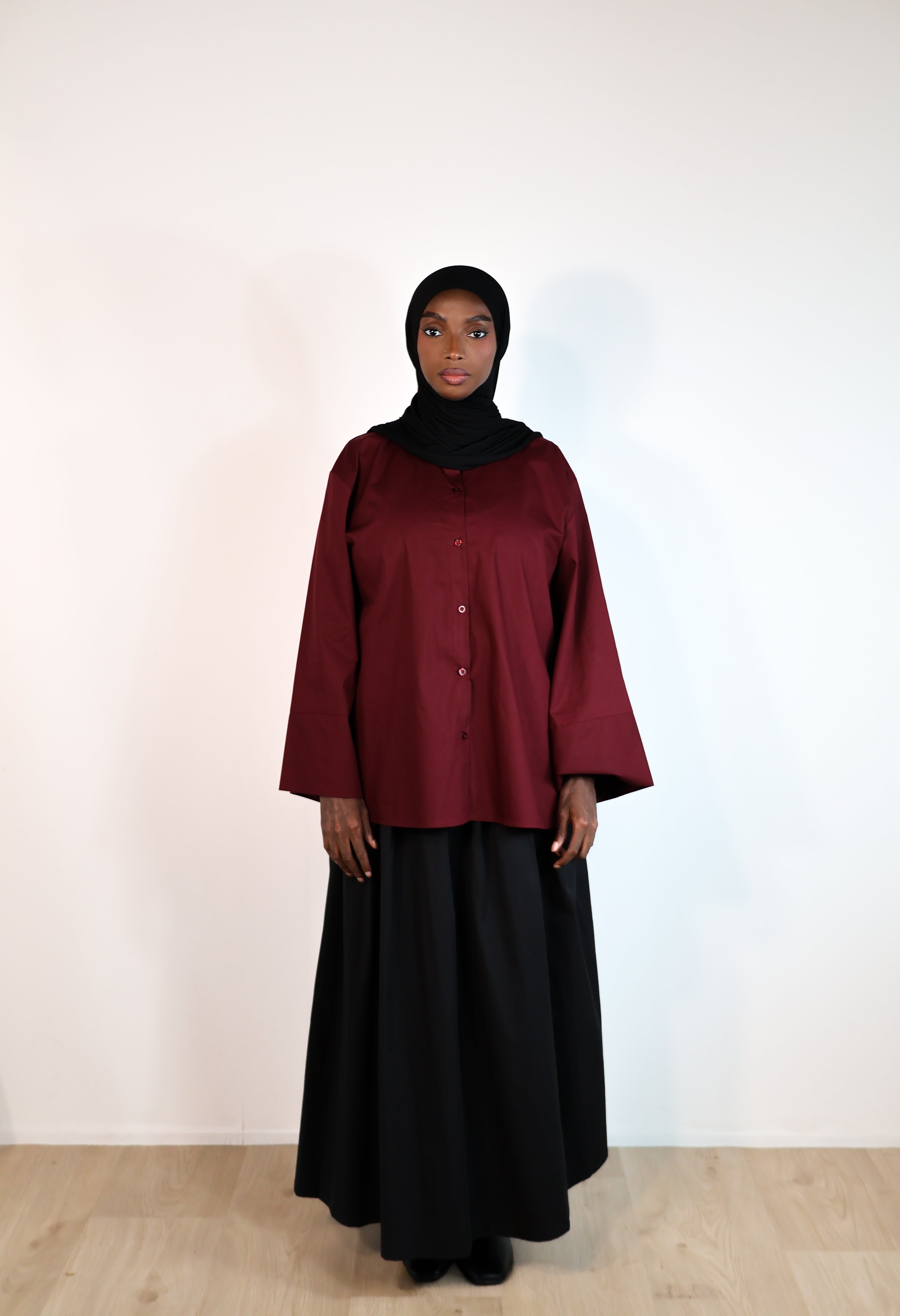 Chemise manches larges - Bordeaux