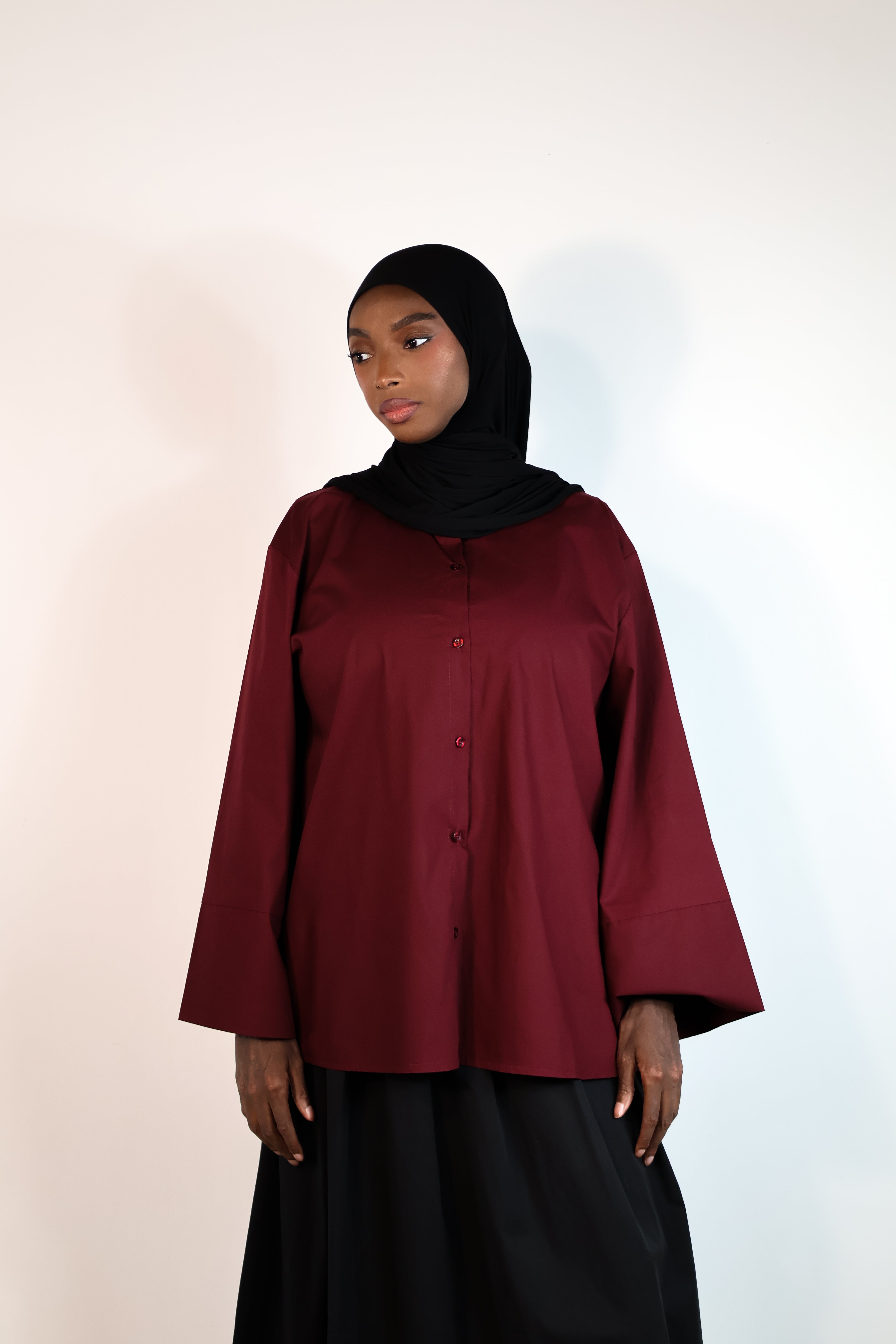 Chemise manches larges - Bordeaux