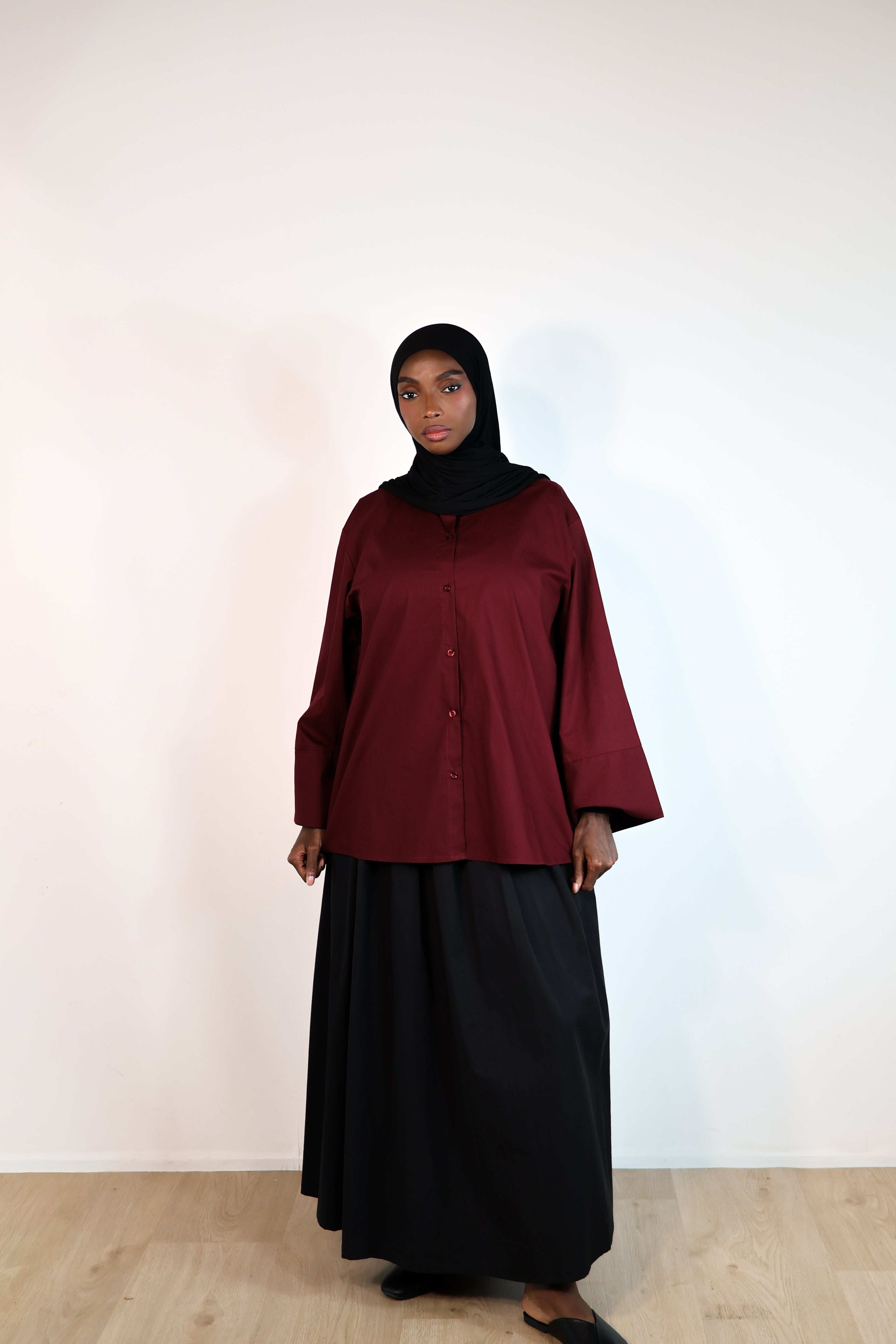 Chemise manches larges - Bordeaux