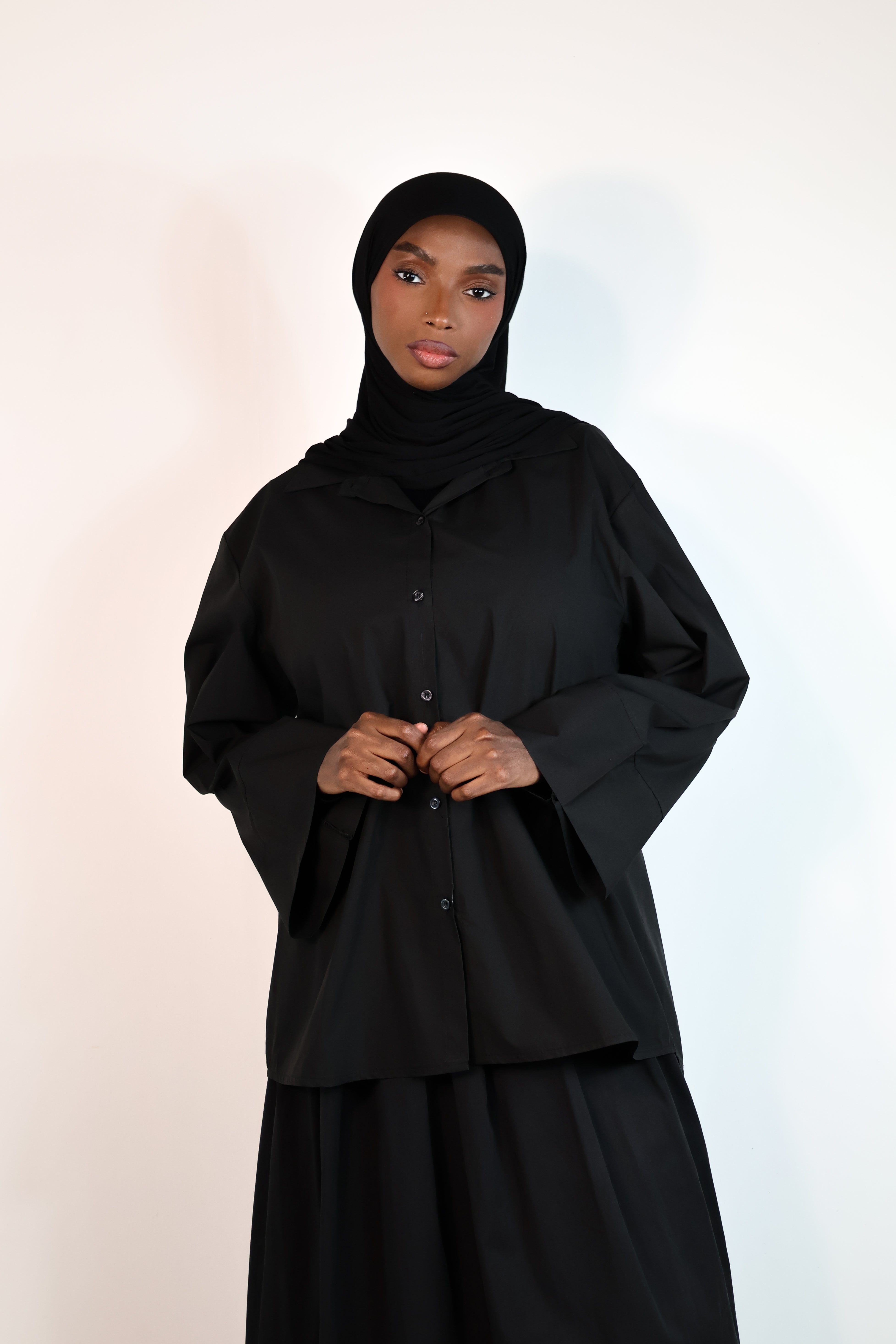 Chemise manches larges - Noir