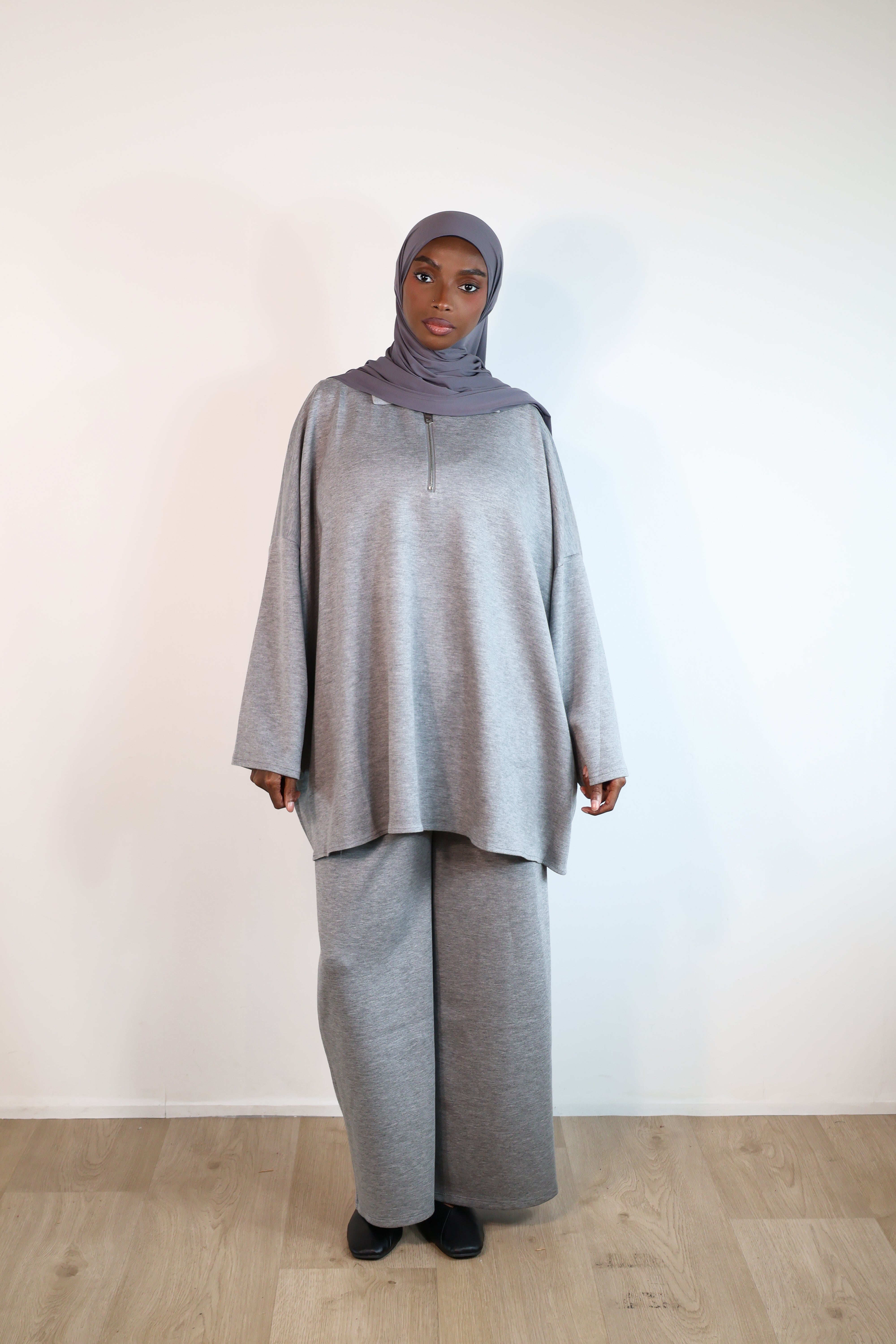 Ensemble a zip - Gris chiné