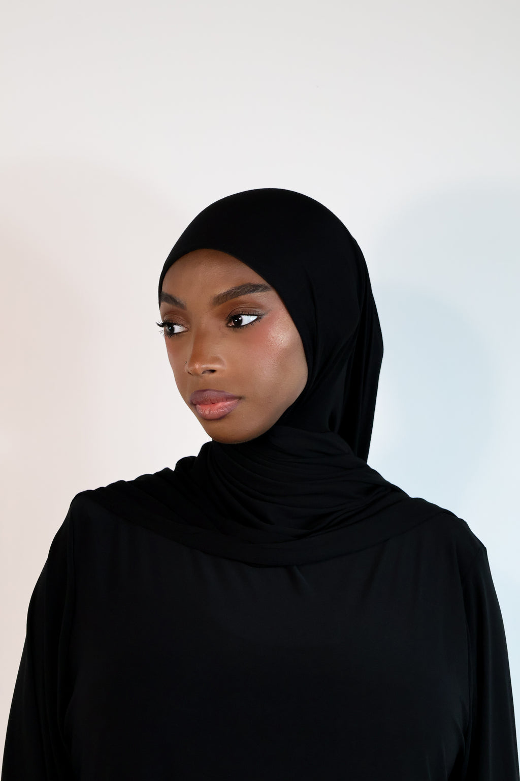 Hijab en jersey bamboo - Black