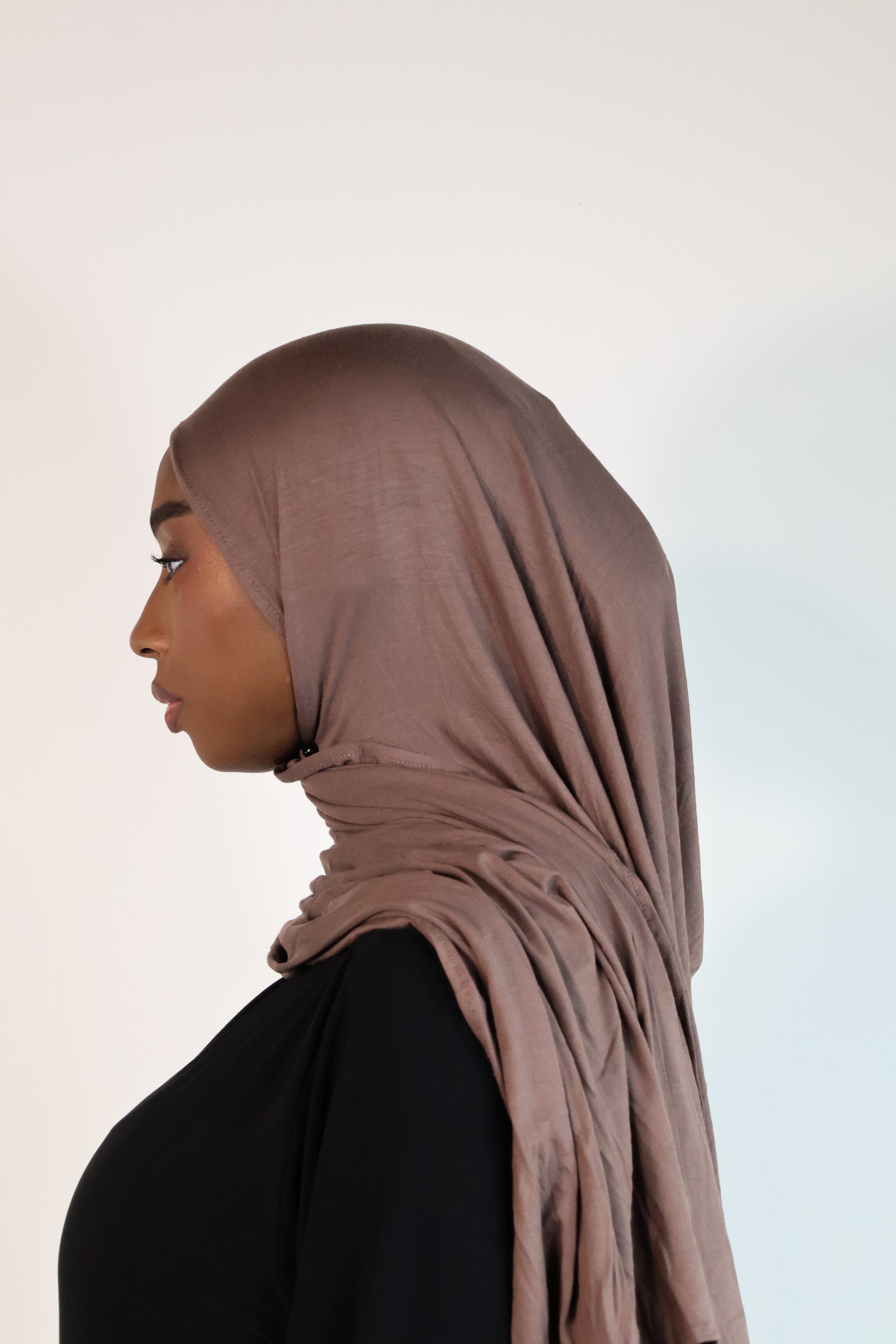 Hijab en jersey bamboo - Mink