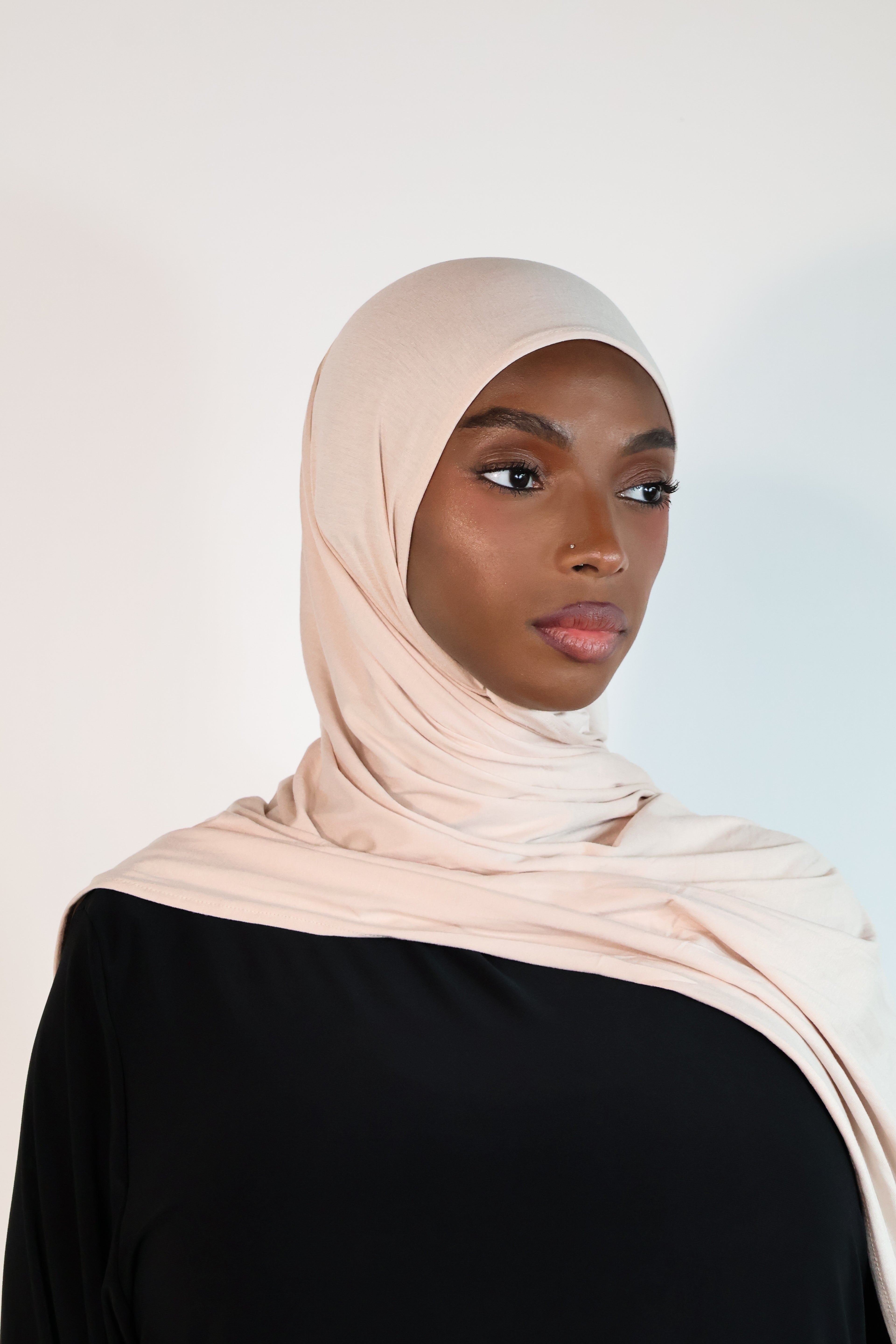 Hijab en jersey bamboo - Vanilla