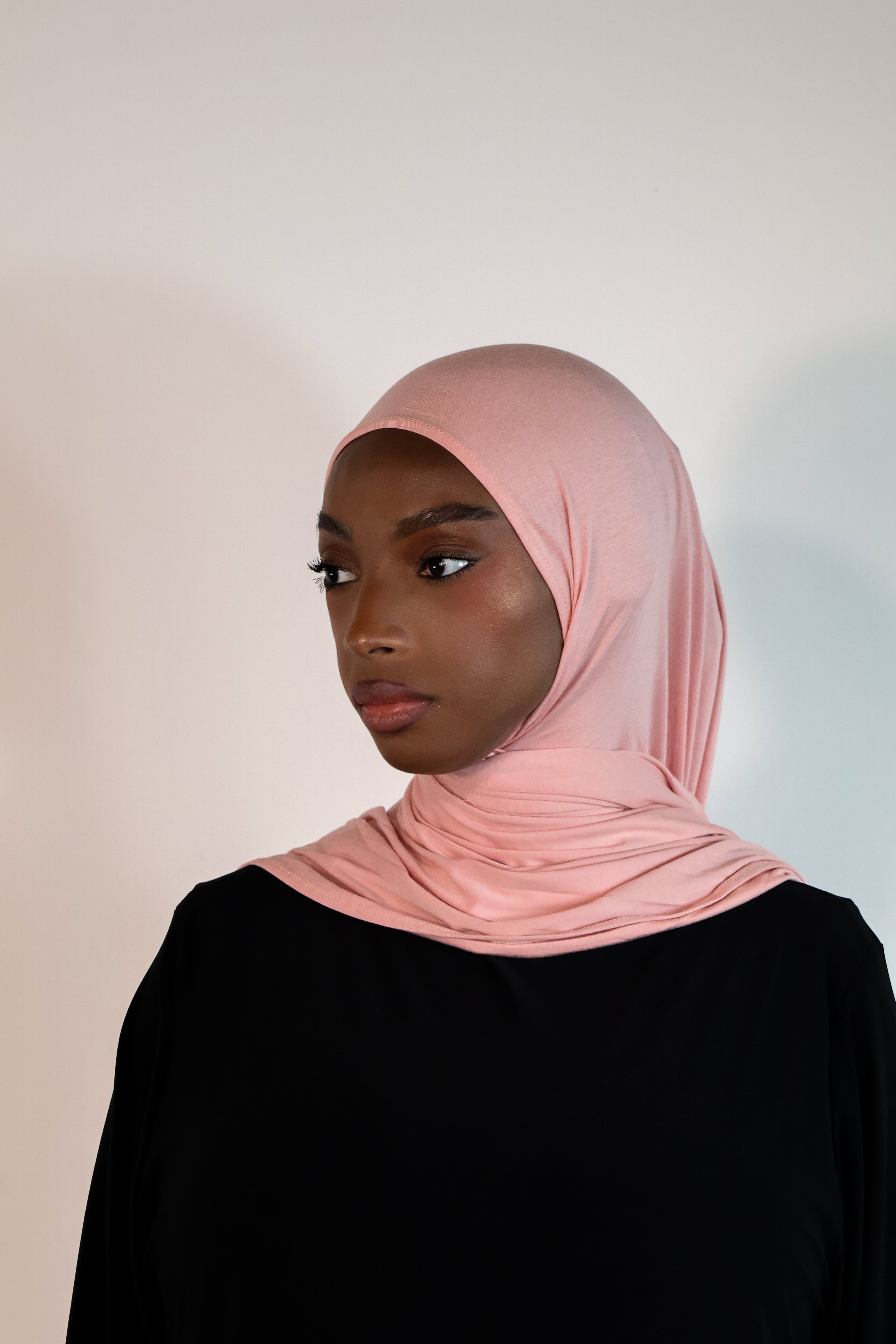 Hijab en jersey bamboo - Blush