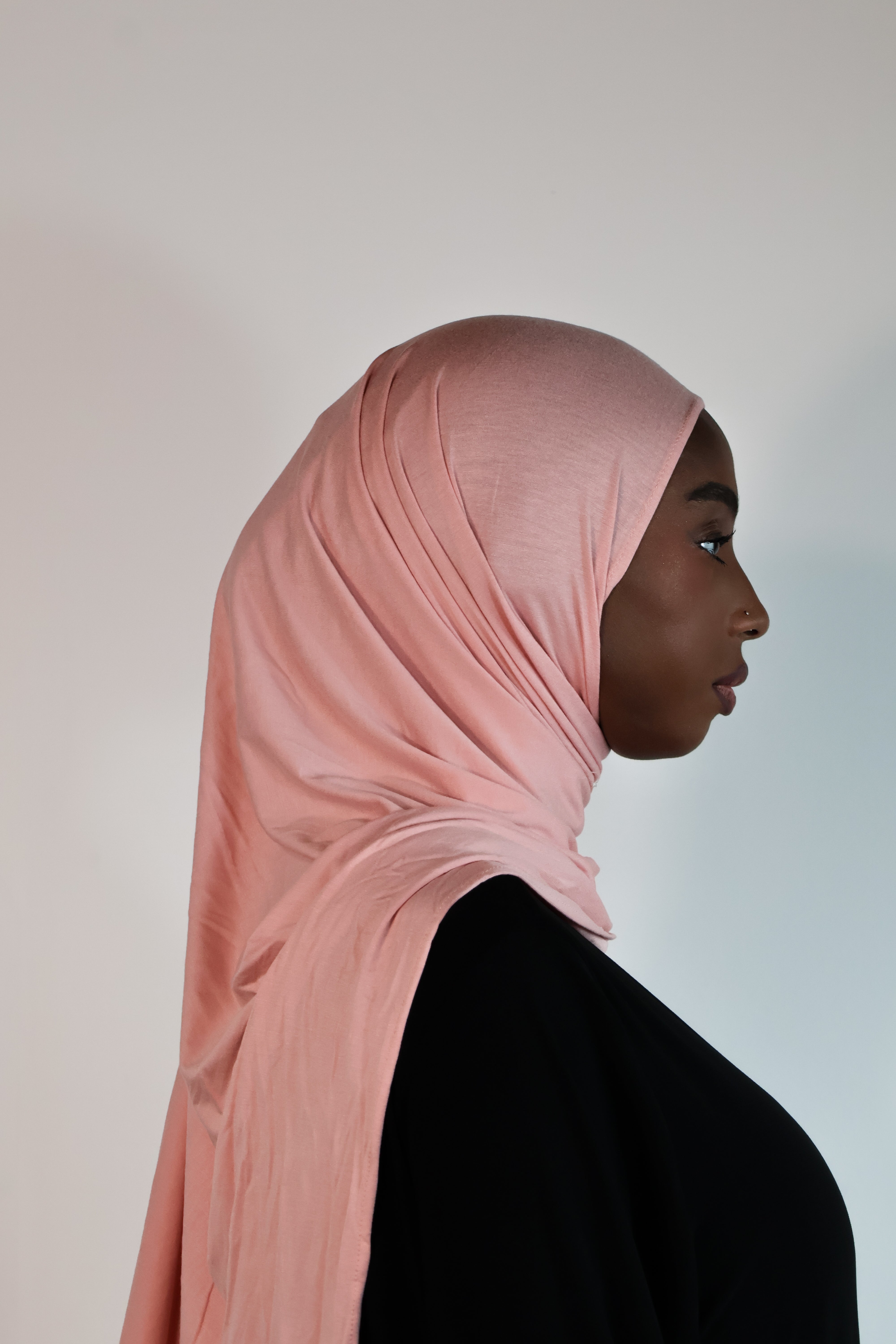 Hijab en jersey bamboo - Blush