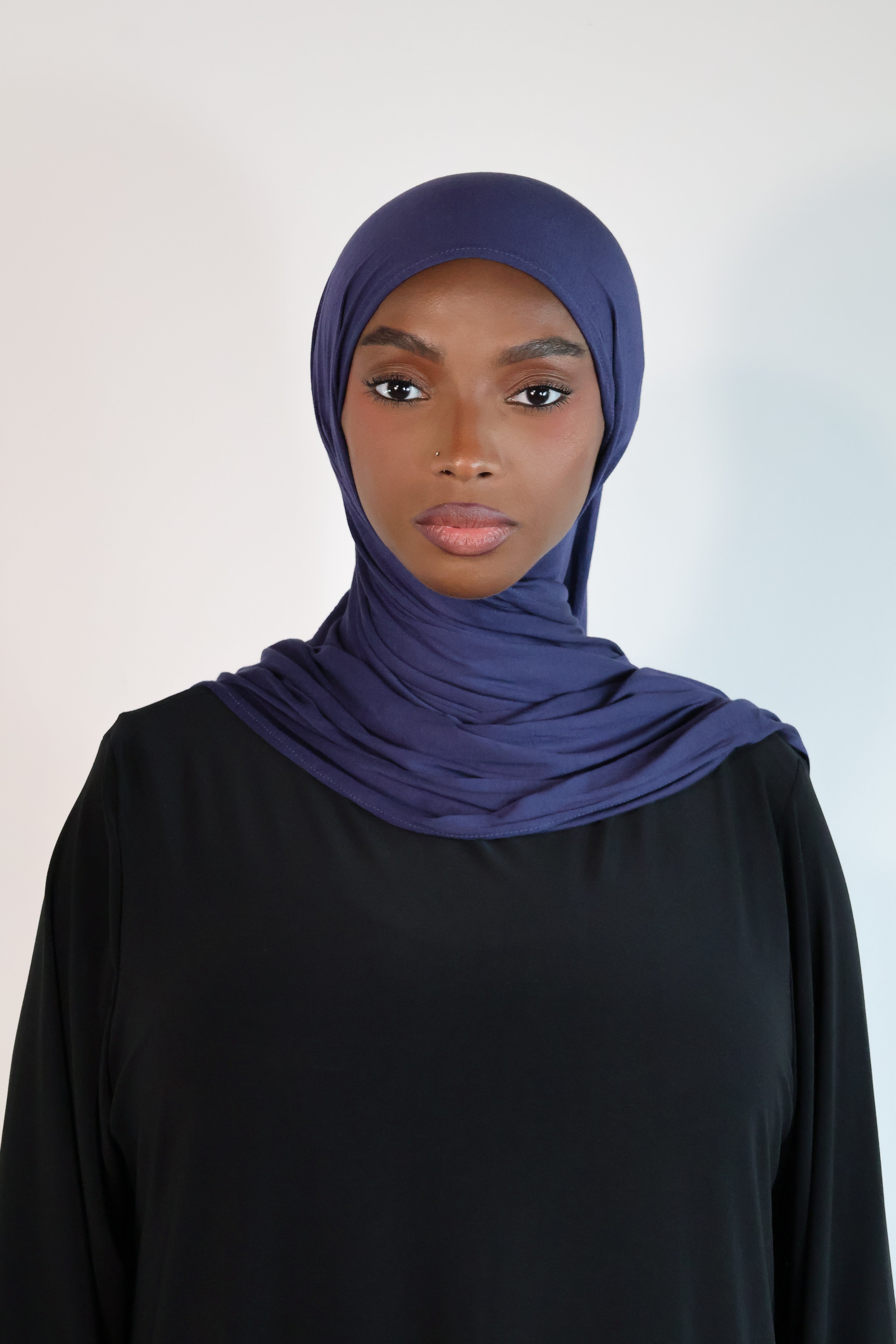 Hijab en jersey bamboo - Indigo